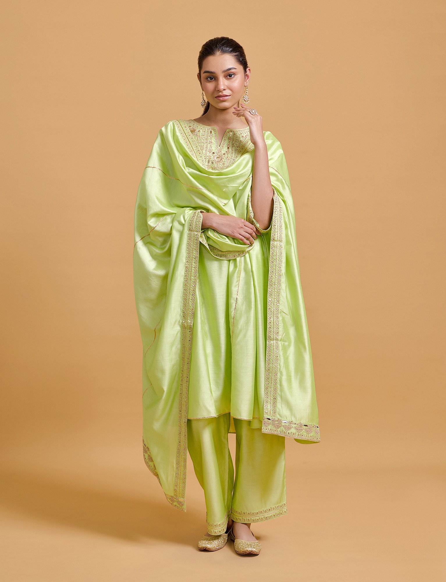 Zeenat Pista Dupatta