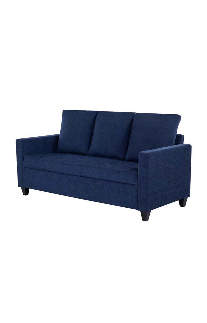 neudot Saya Sofa for Living Room |3 Persons Sofa|Premium Fabric with Cushioned Armrest | Solid Wood Frame|3 Seater in Saya Blue Color