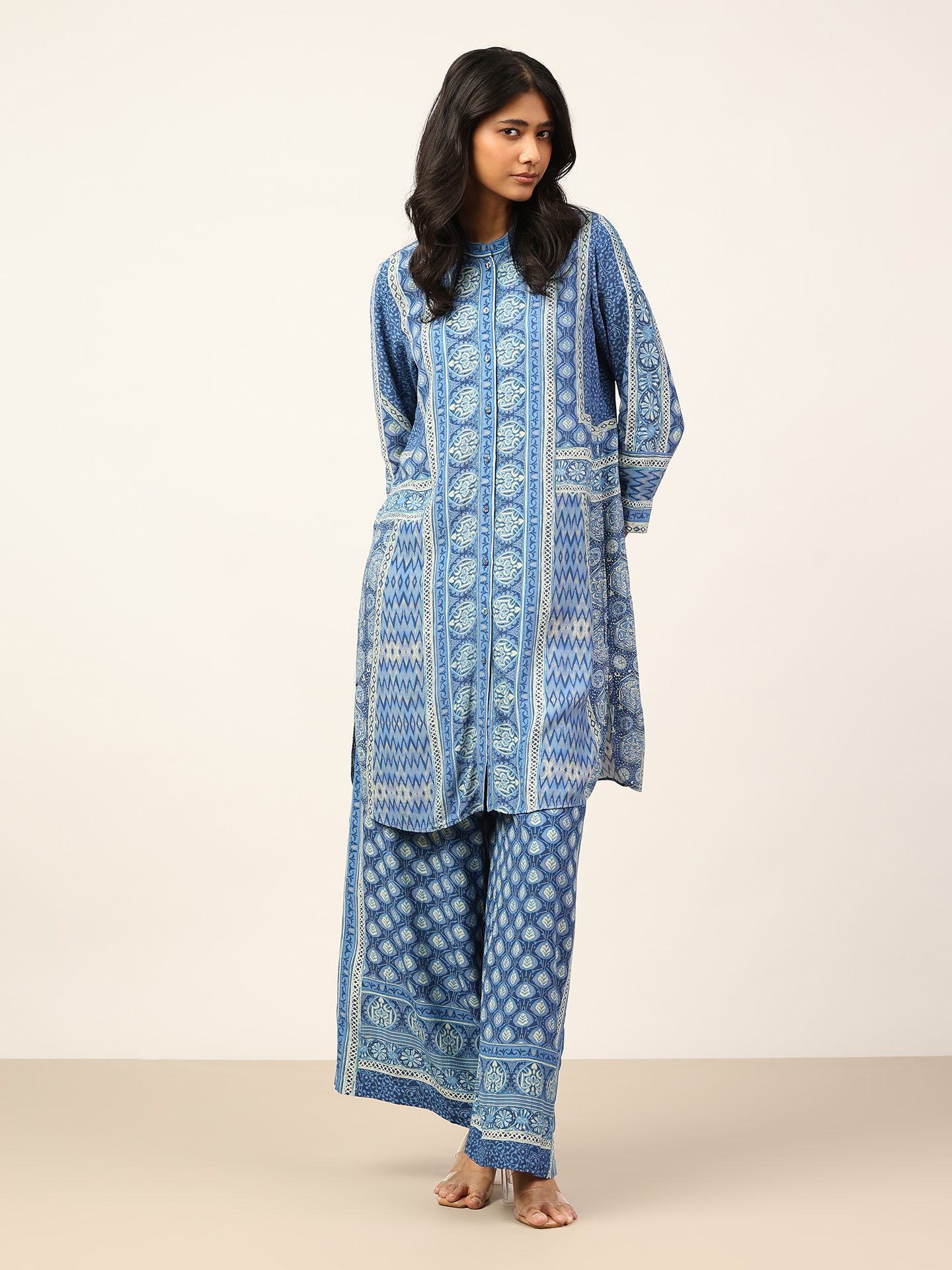 Blue Zunairaa Cape Set