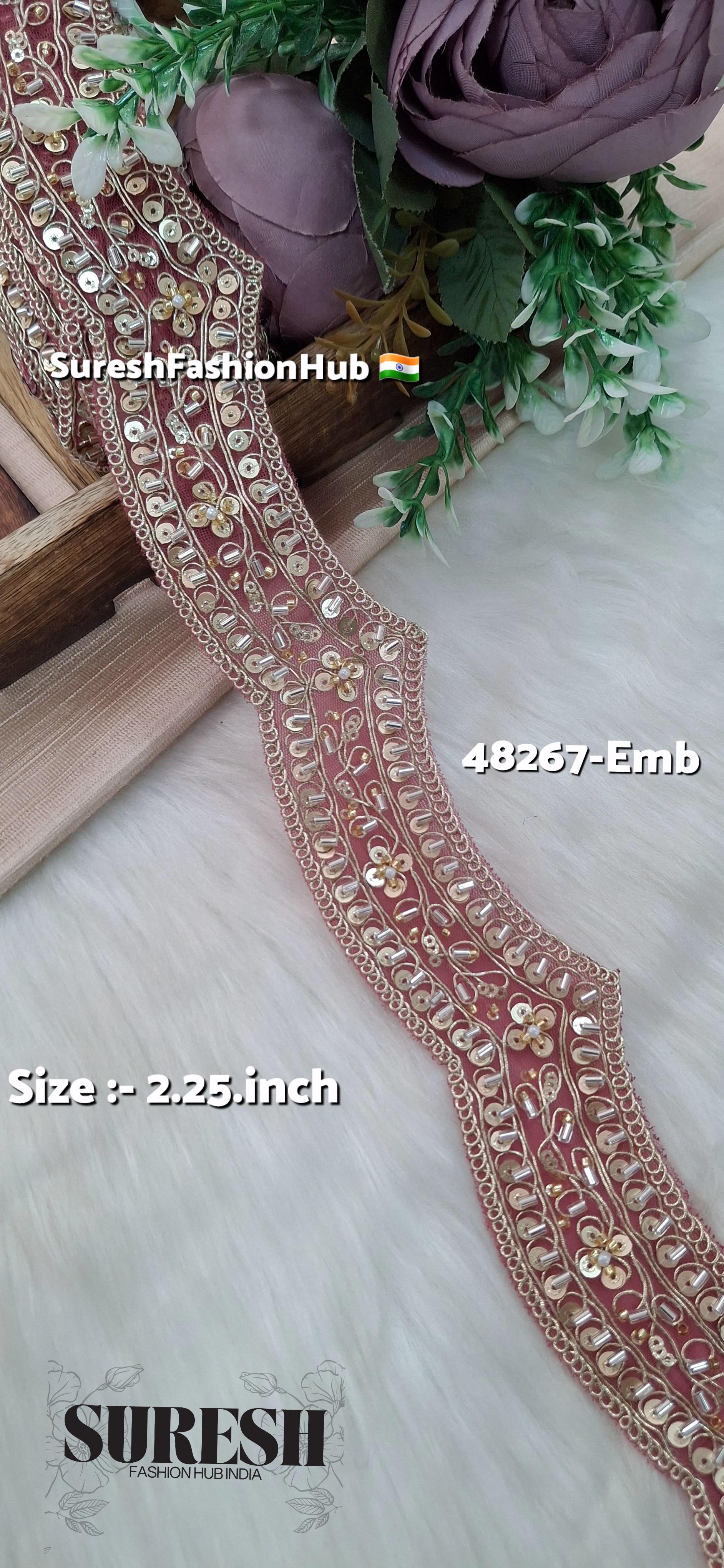 Gajri Scallop Pearl Embroidery Lace