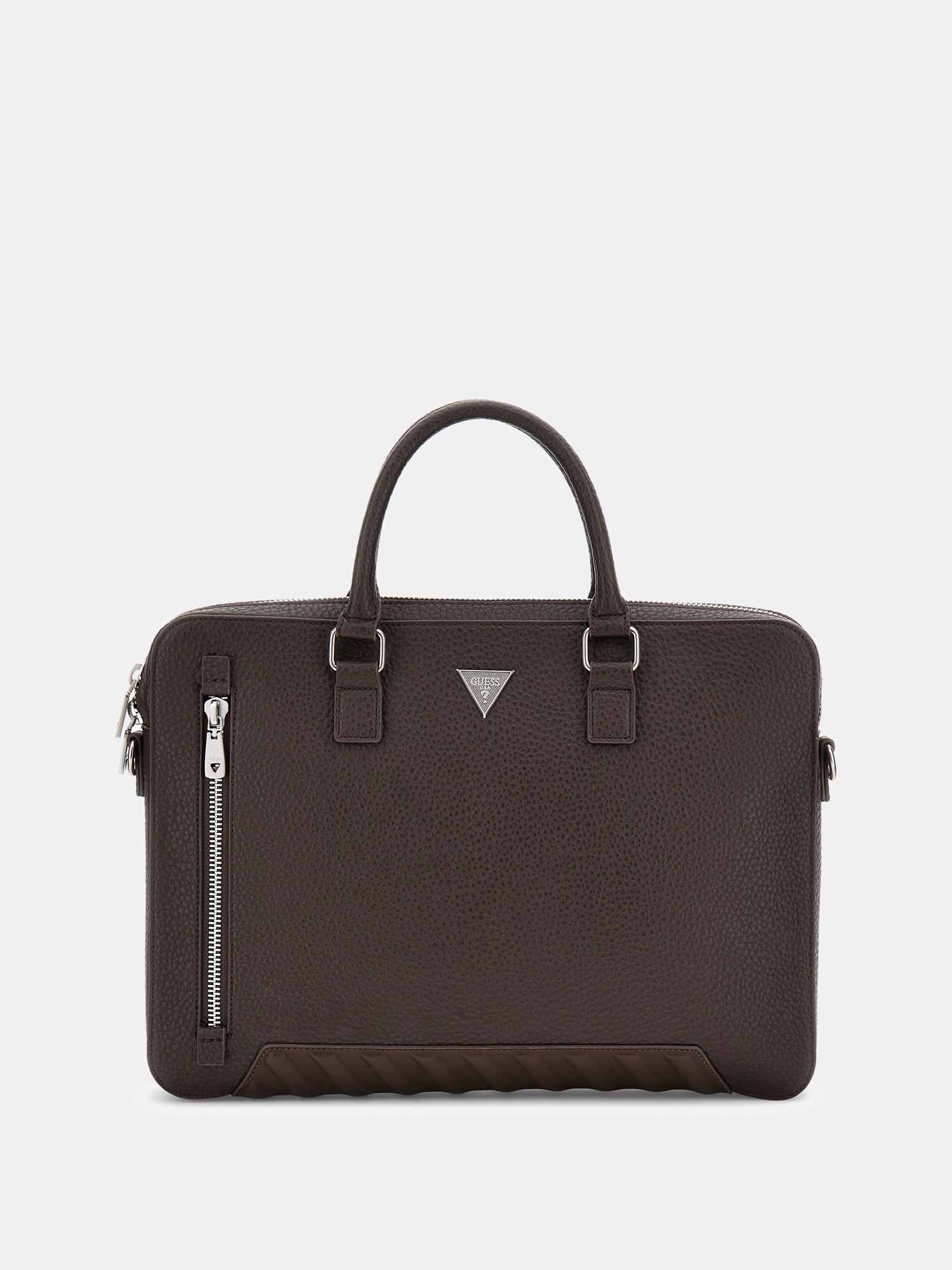 Guess Dark Brown PU Solid MEN Laptop Bag