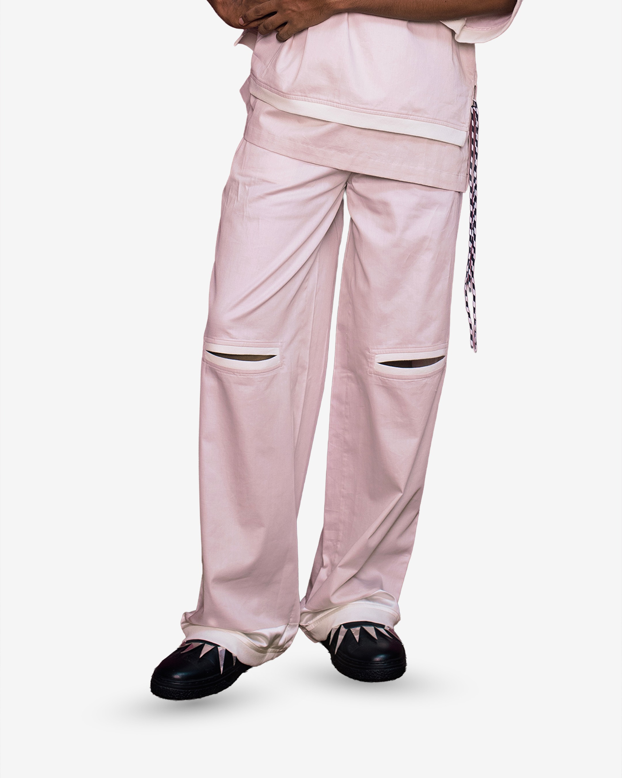 Cut Out Ribbed Trousers
