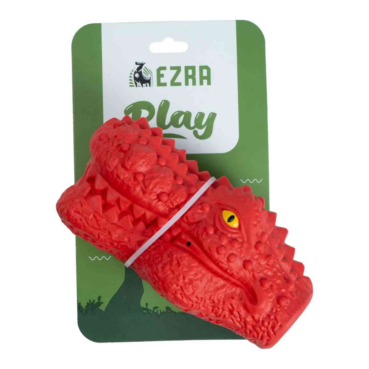 Ezra Play Crocodile - Red Rubber Toy