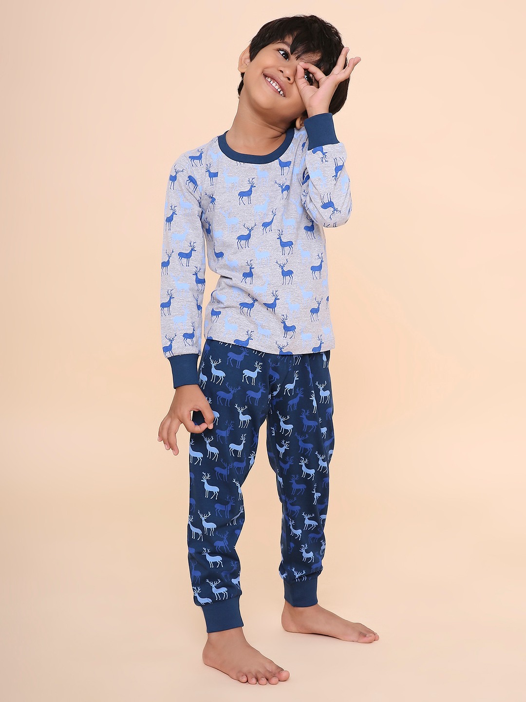 Boys- 2 piece printed cotton jogger lounge set