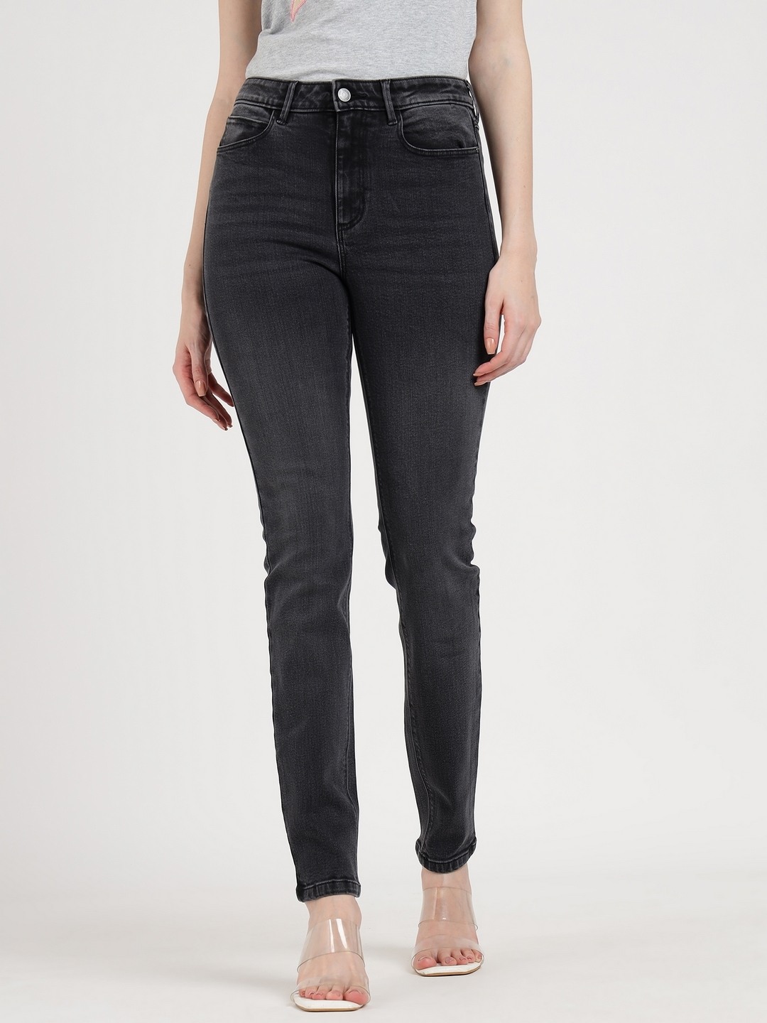 Tourmaline Mid Solid High Rise Skinny Jeans