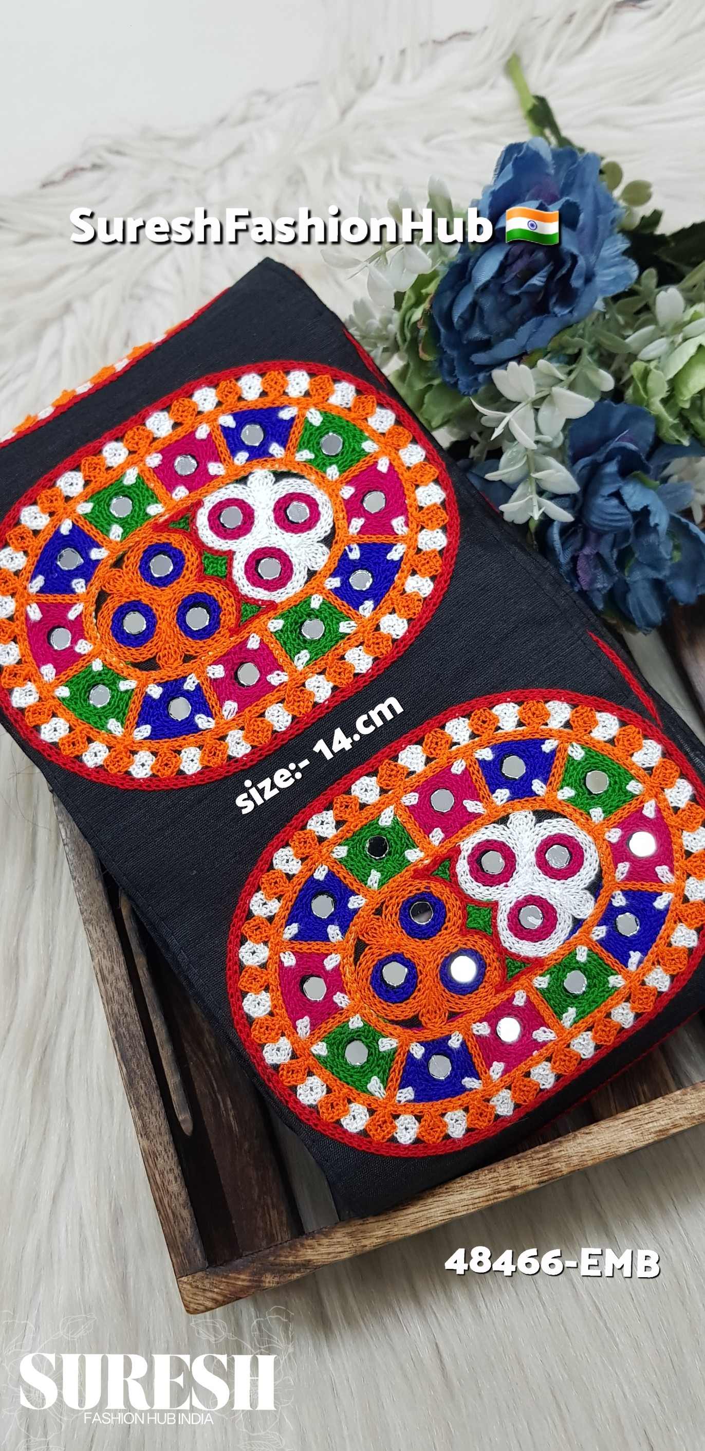Navratri Aari Butta Floral Mirror Embroidery Lace
