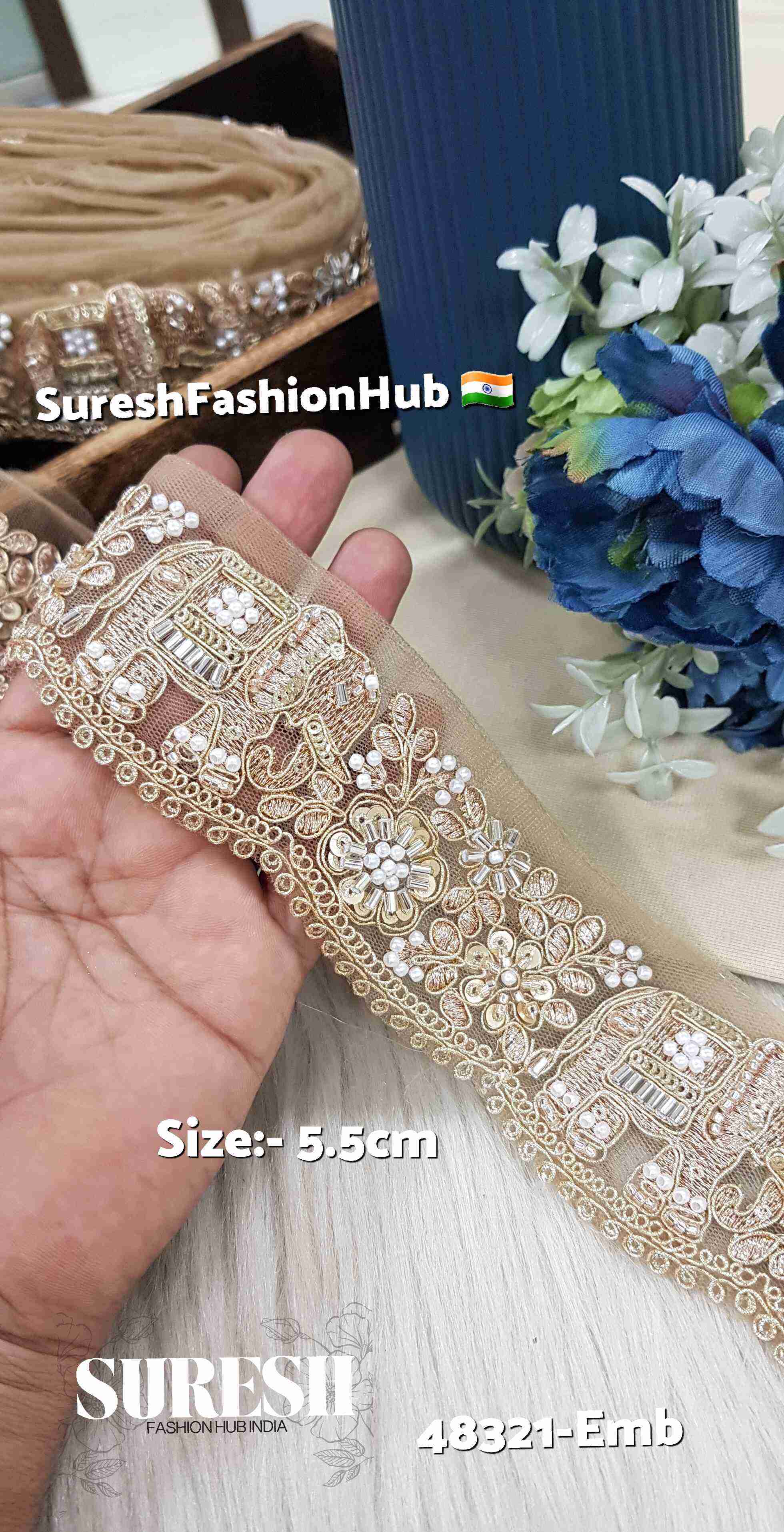 Rose Gold Jungle Elephant Embroidery Lace