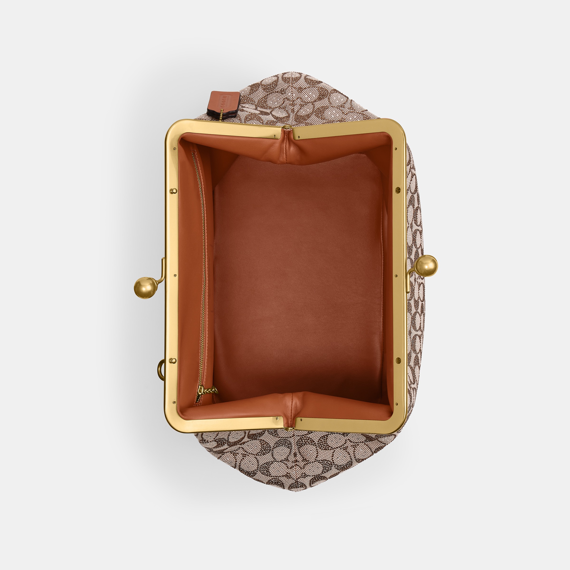Large Kisslock Frame Bag In Crystal Signature Jacquard