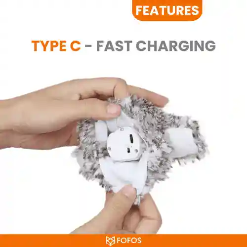 Barkbutler Fofos Flapping Owl Chirping Interactive Toy for Cats (Brown)