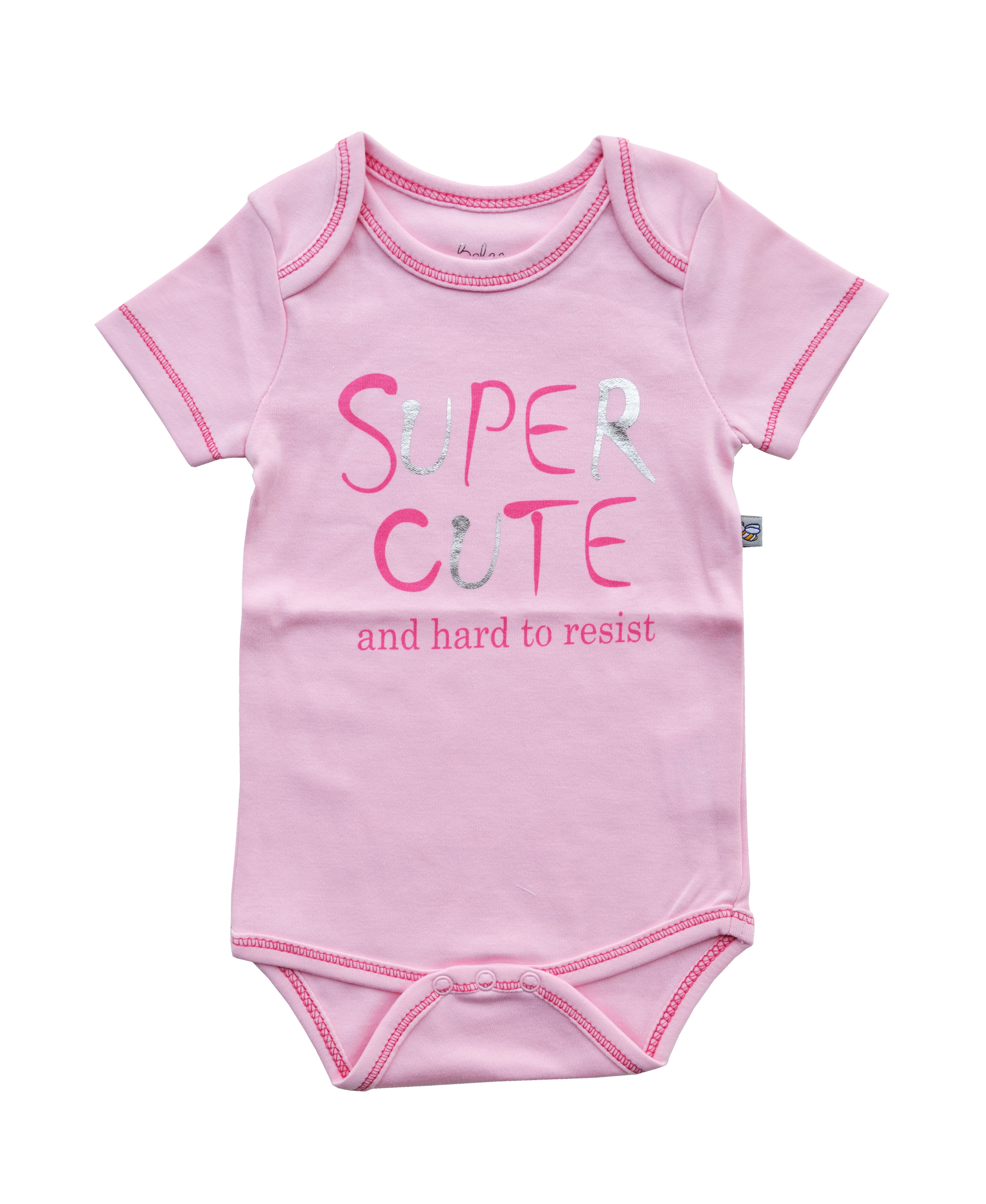 Babeez | Super Cute Print on Pink Bodysuit (100% Cotton Interlock) undefined