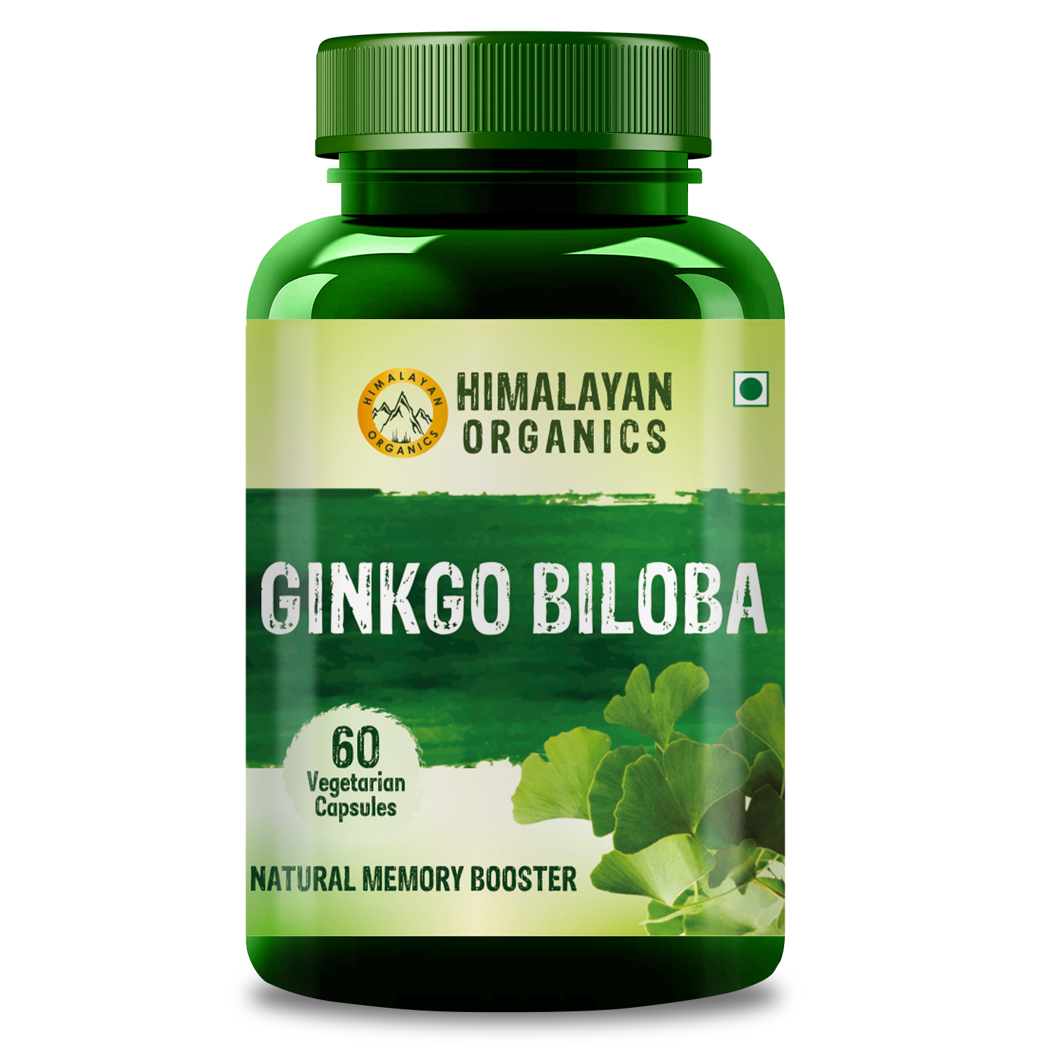 Himalayan Organics Ginkgo Biloba For Healthy Brain Functions 500mg 60 Veg Capsules 4989