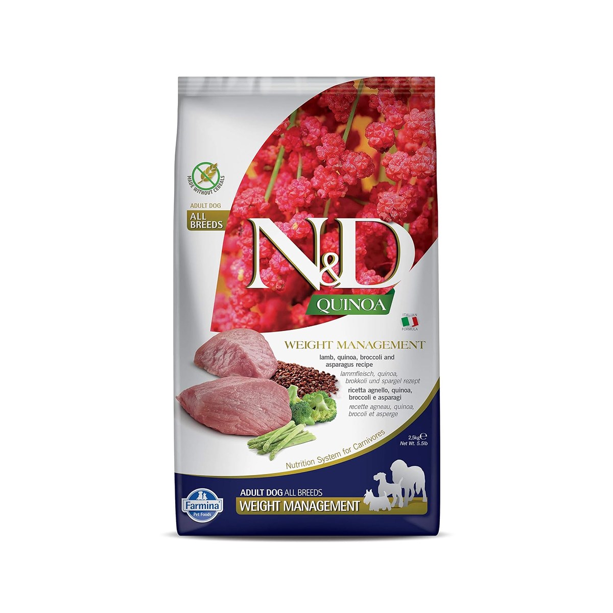 Farmina N&D Quinoa Weight Management Lamb Flavour Adult Dry Dog Food - 2.5 Kg