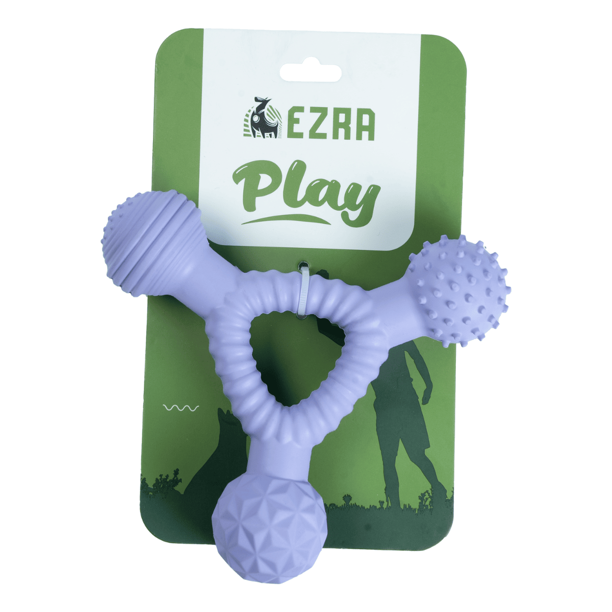 Ezra Play Dumbell- Purple Rubber Toy