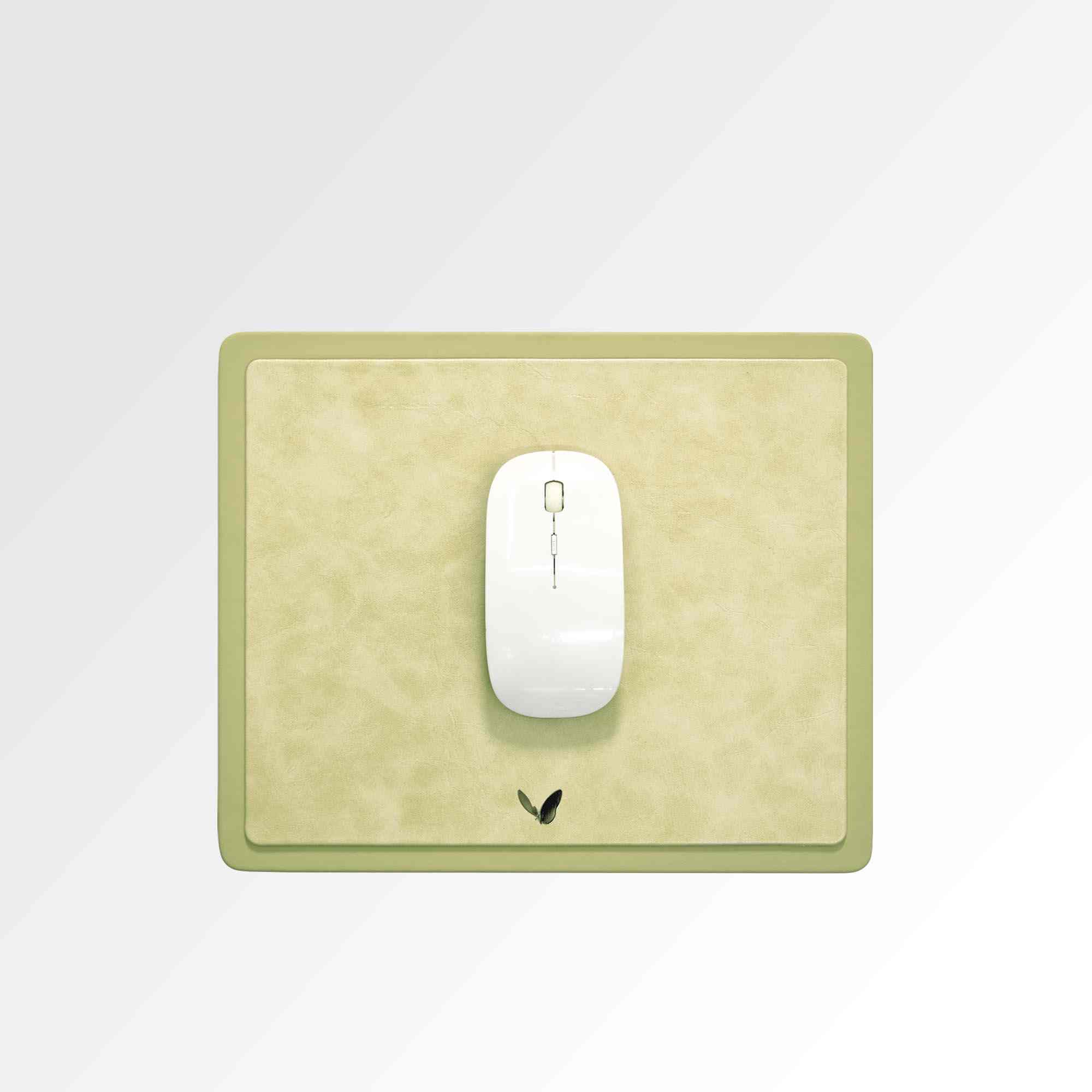 Rectangular Mouse Pad in Faux Leather | Rigid | 11×9 Inches | Moderno | Cream