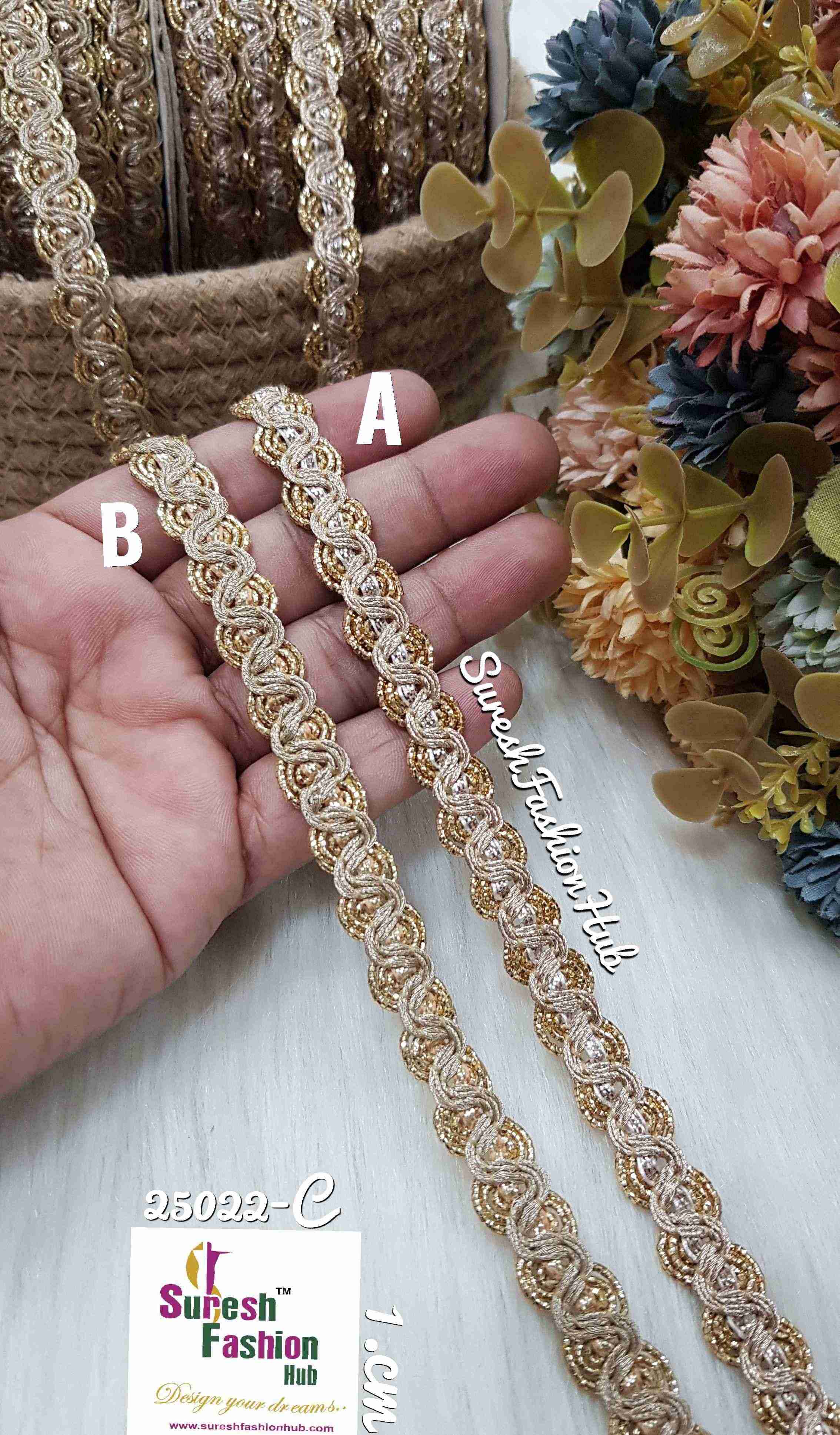 Champagne Shimmer Rose Zari Borders