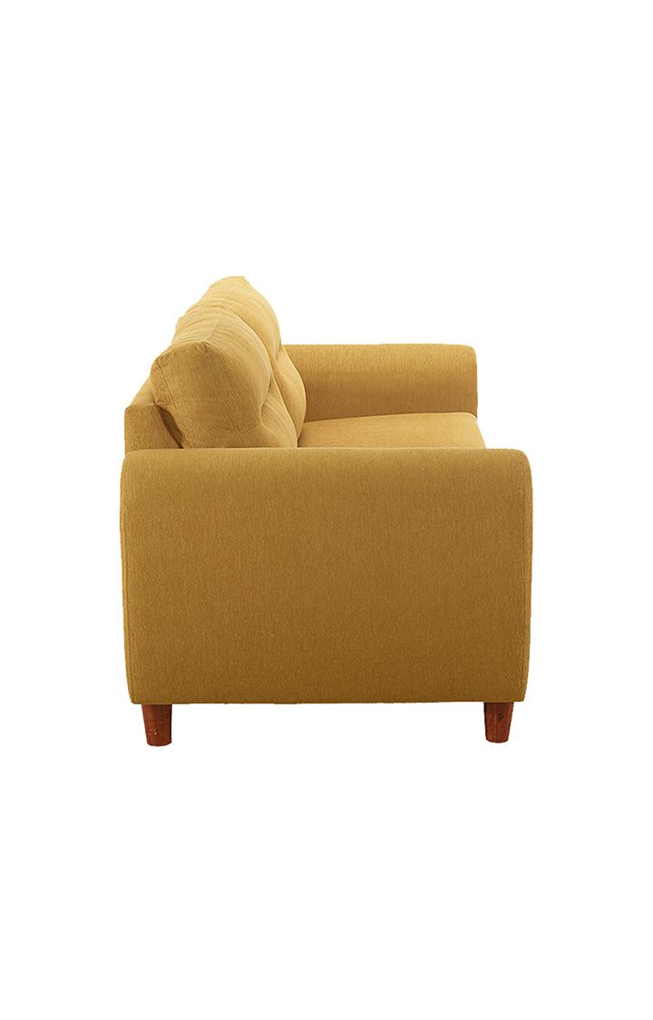 neudot Scott Sofa for Living Room |3 Persons Sofa|Premium Fabric with Cushioned Armrest | Solid Wood Frame|3 Seater in Husky Yellow Color