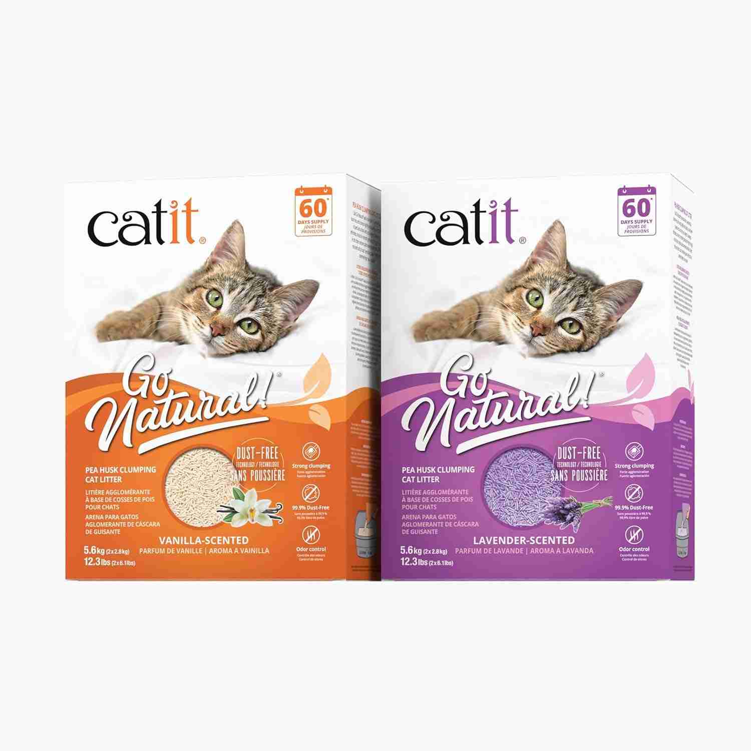 Catit Natural Pea Husk Cat Litter Lavender Scent, 7 kg