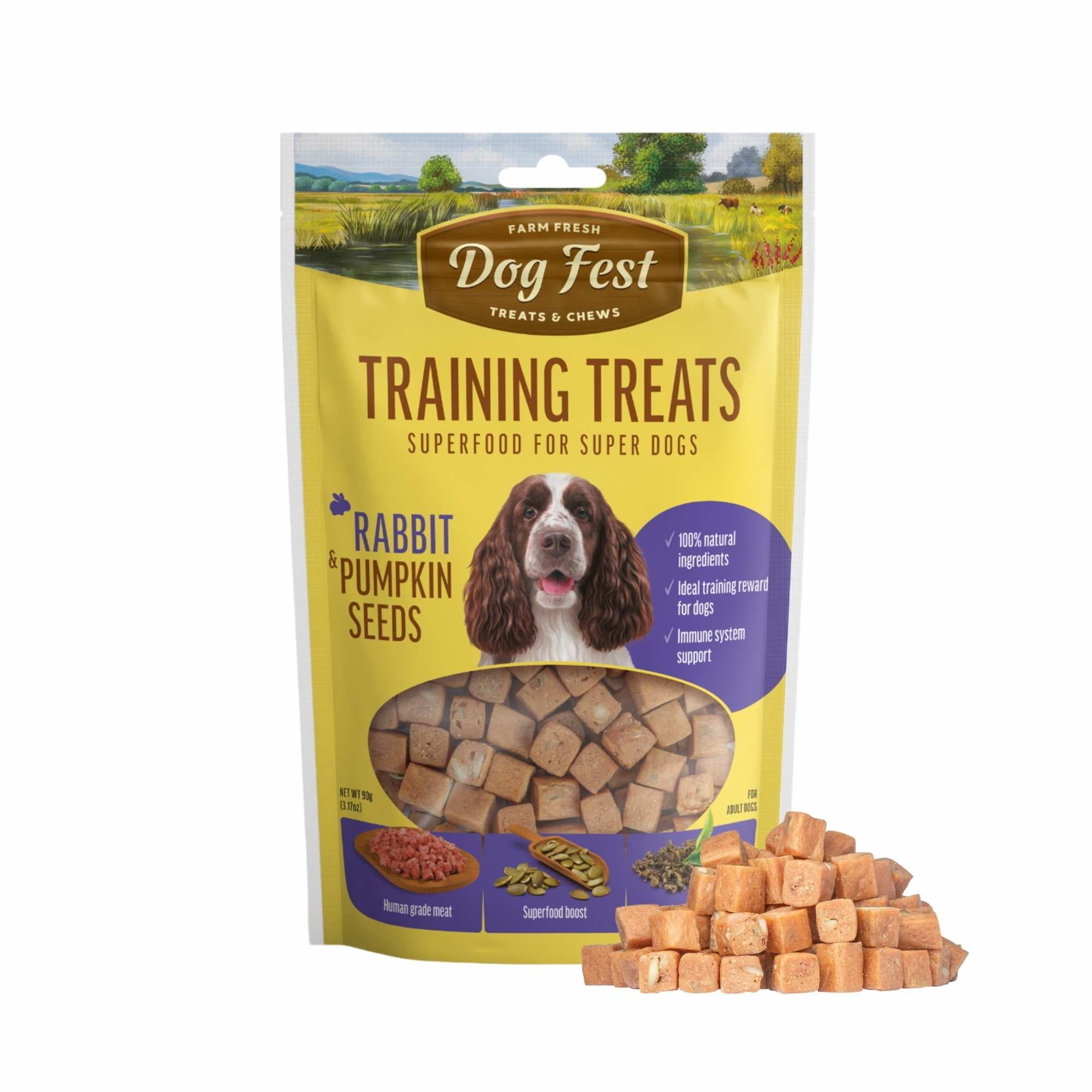 Dogfest Rabbit & Pumpkin Seeds Training Dog Treats 90g