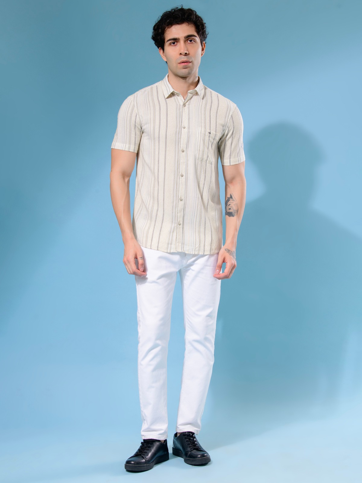 ALBION MENS MOF CREAM SHIRT