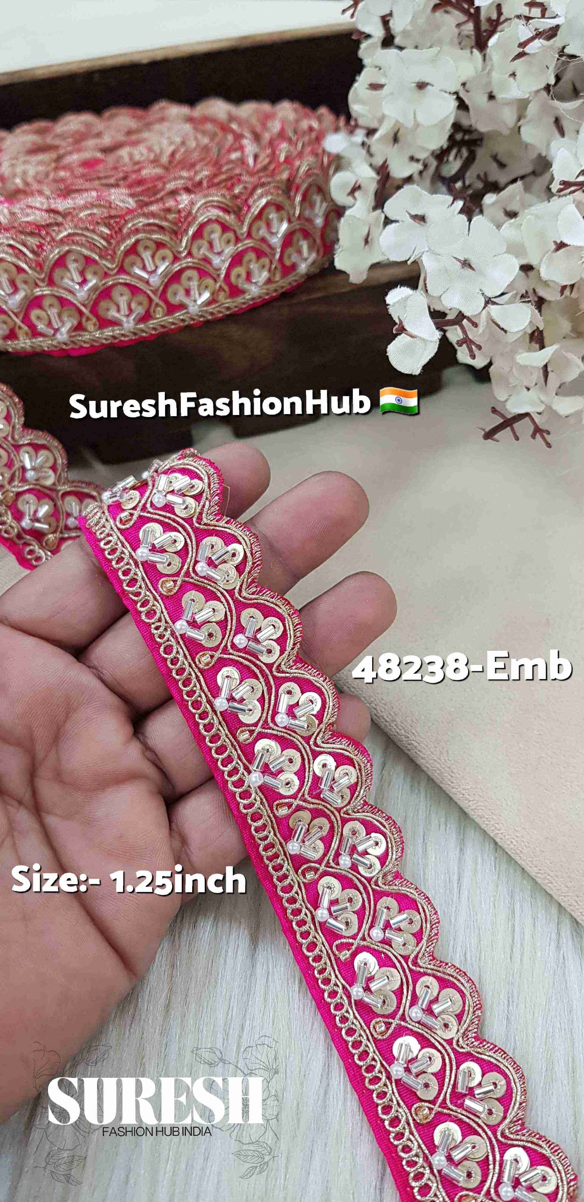 Rani Pearl Scalloped Kaddhana Lace