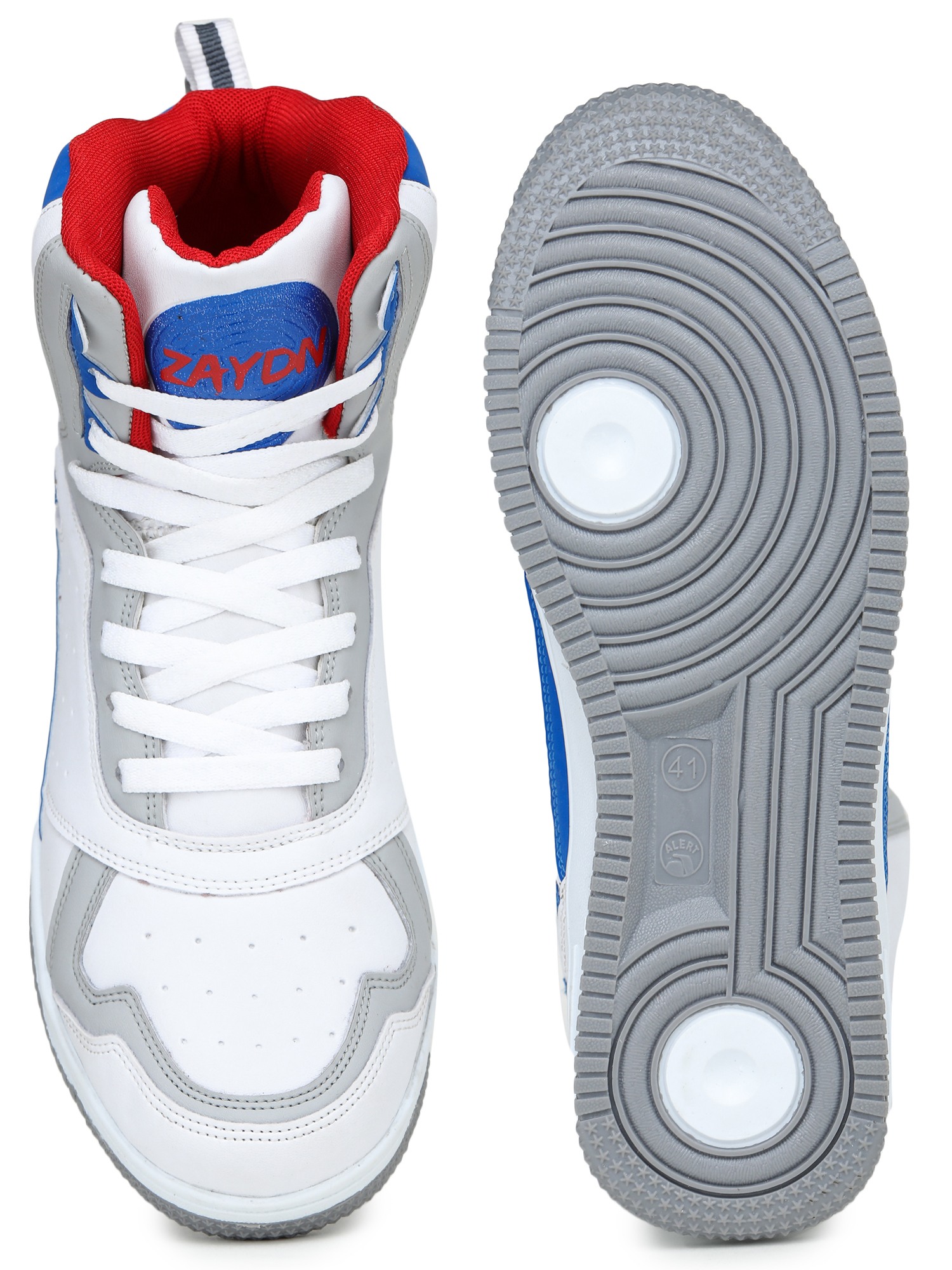 Blue and red nike high tops hotsell