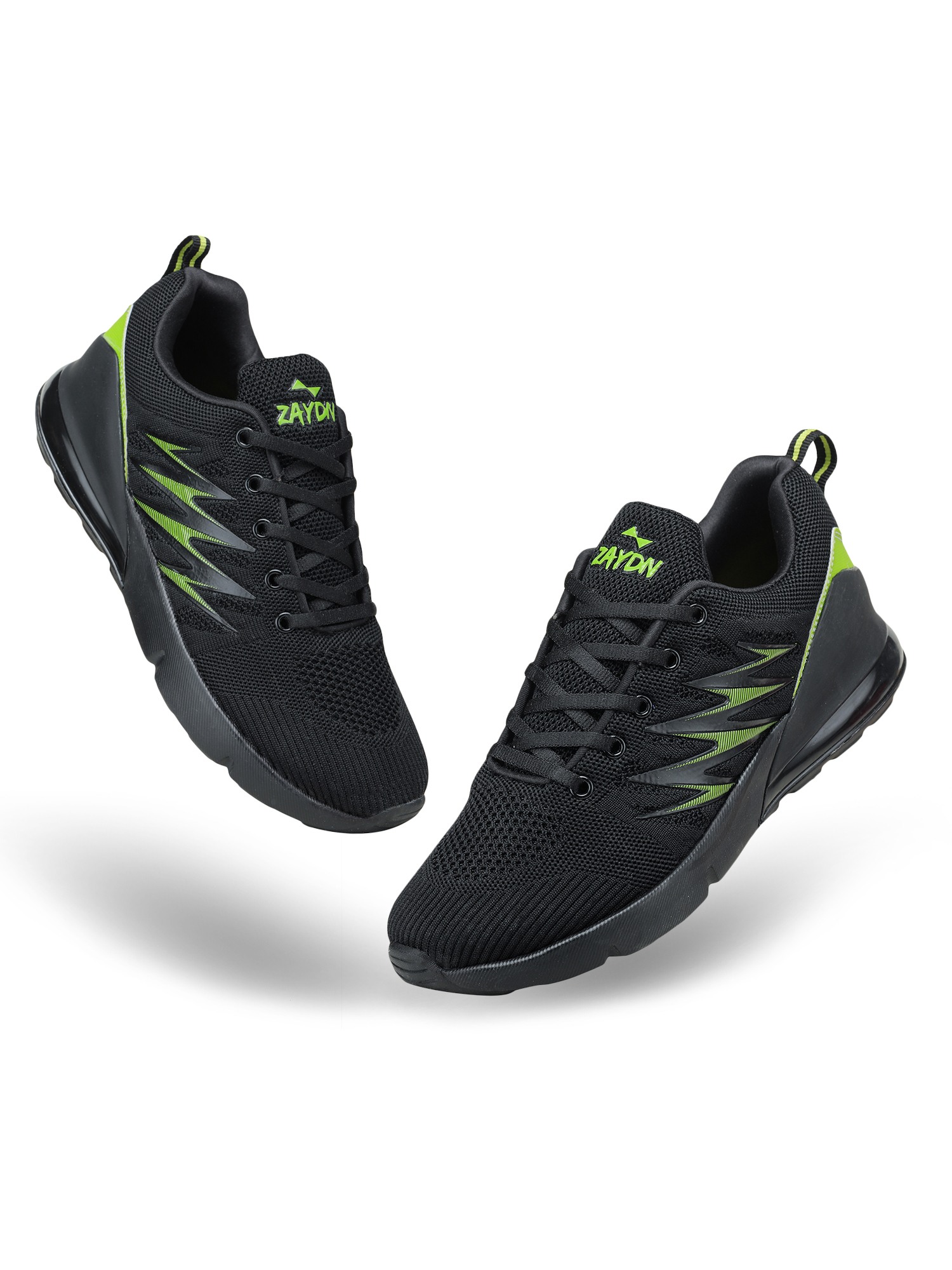 Nike black and lime green running shoes clearance