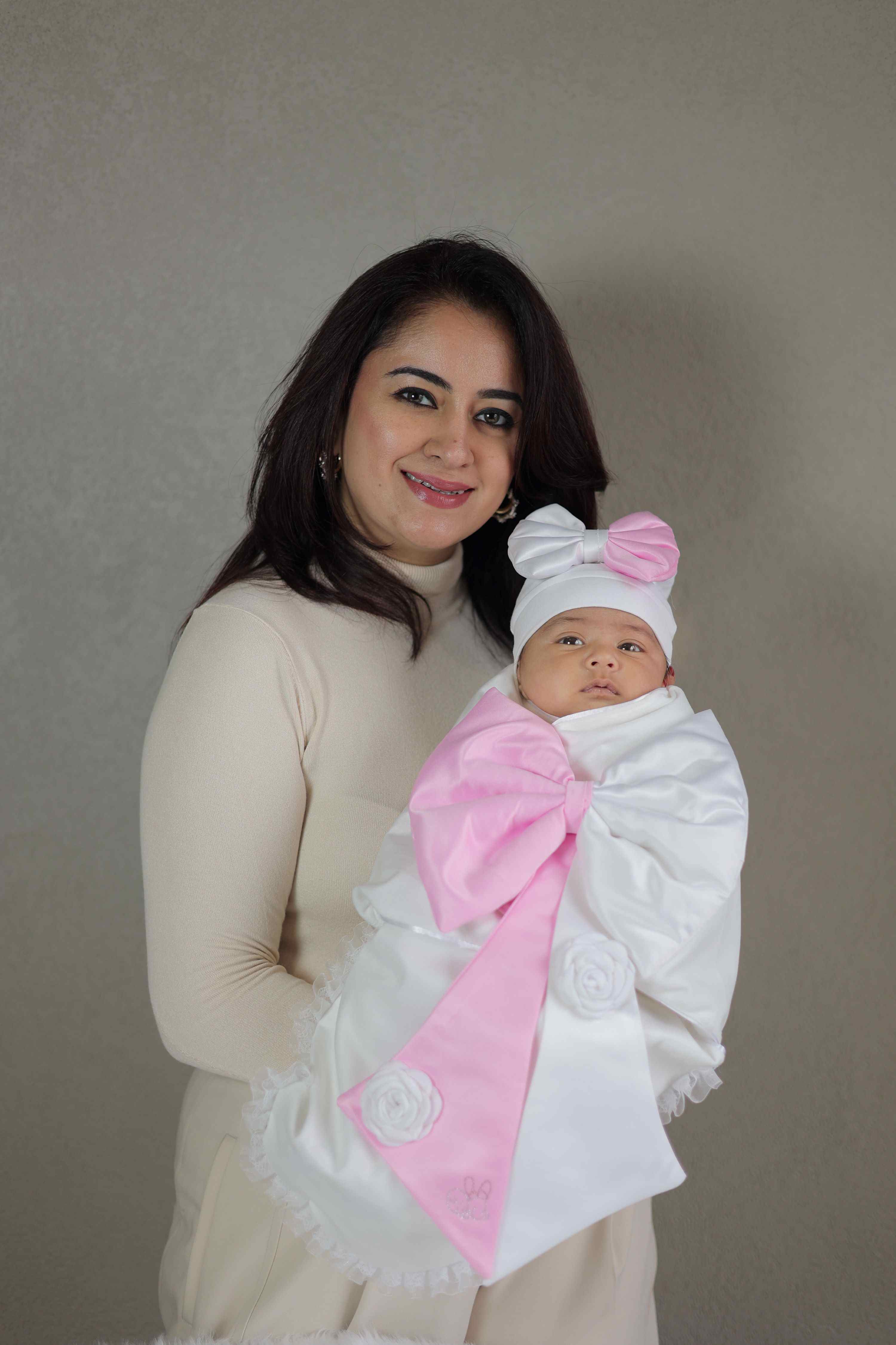 Blush Bow Luxe Swaddle Set