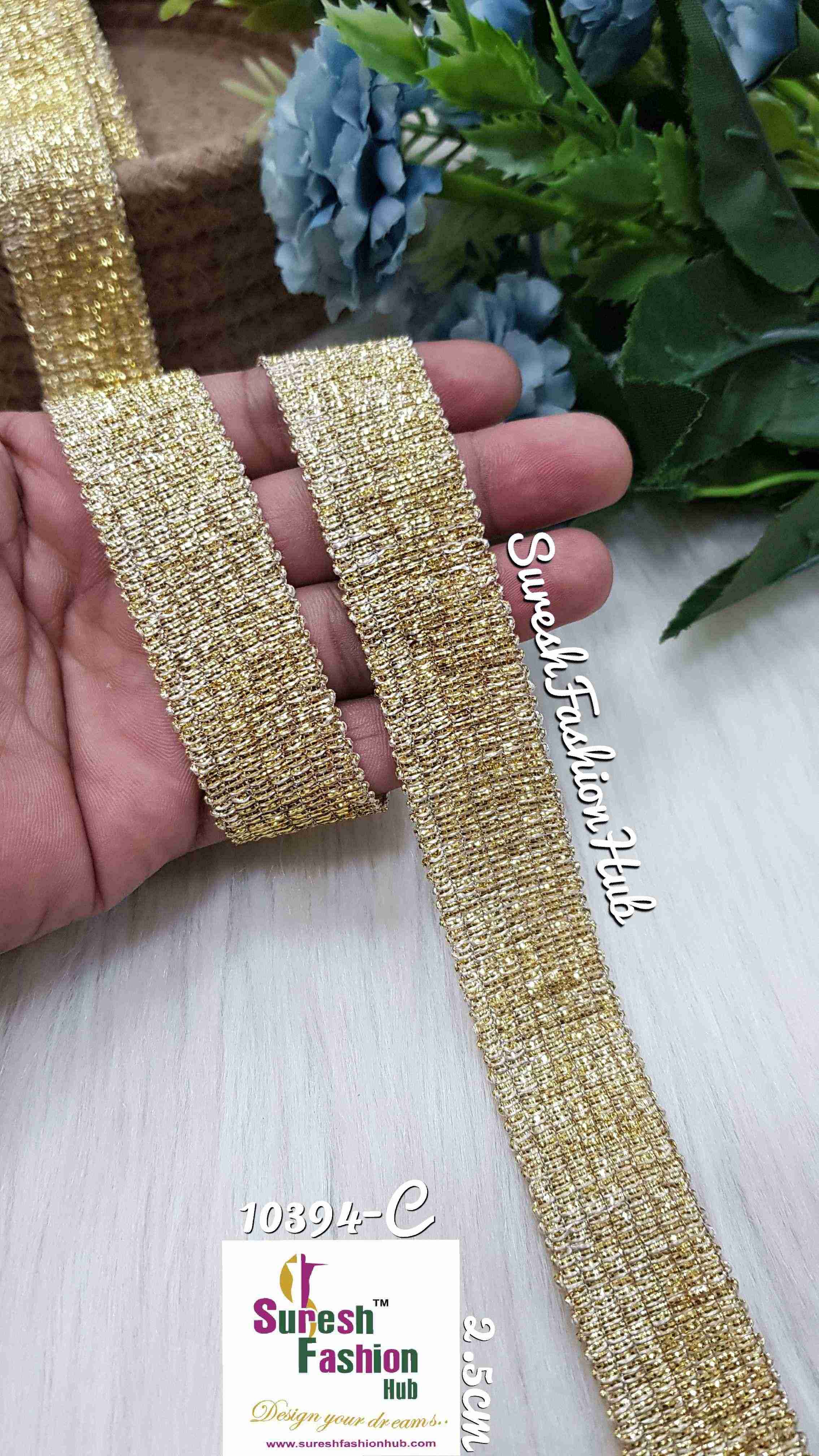 Light Gold Zari Crafts Gilded Borders