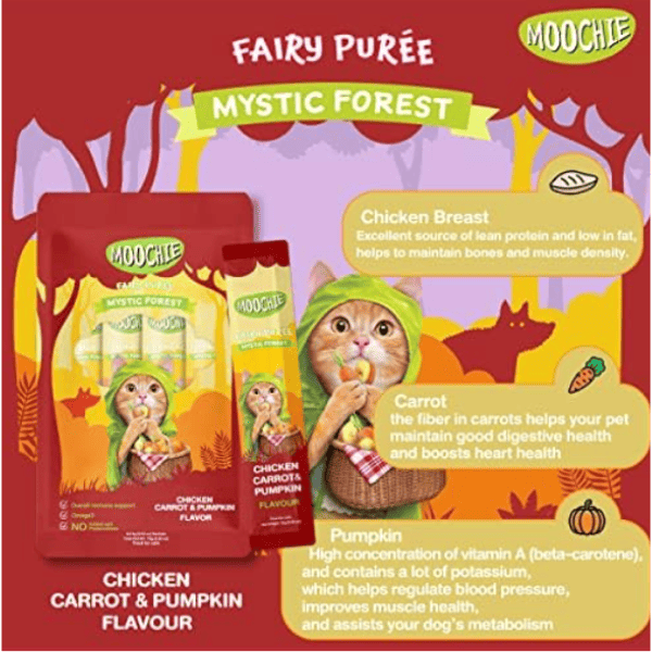 Moochie Creamy Chicken Carrot & Pumpkin Cat Treat - 75g