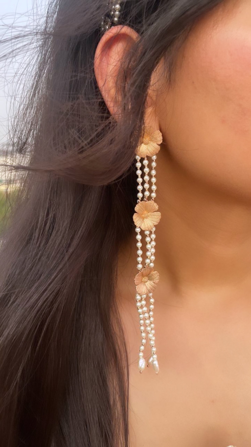 PARISHRI JEWELLERY | Royal Floral dream earrings in white undefined