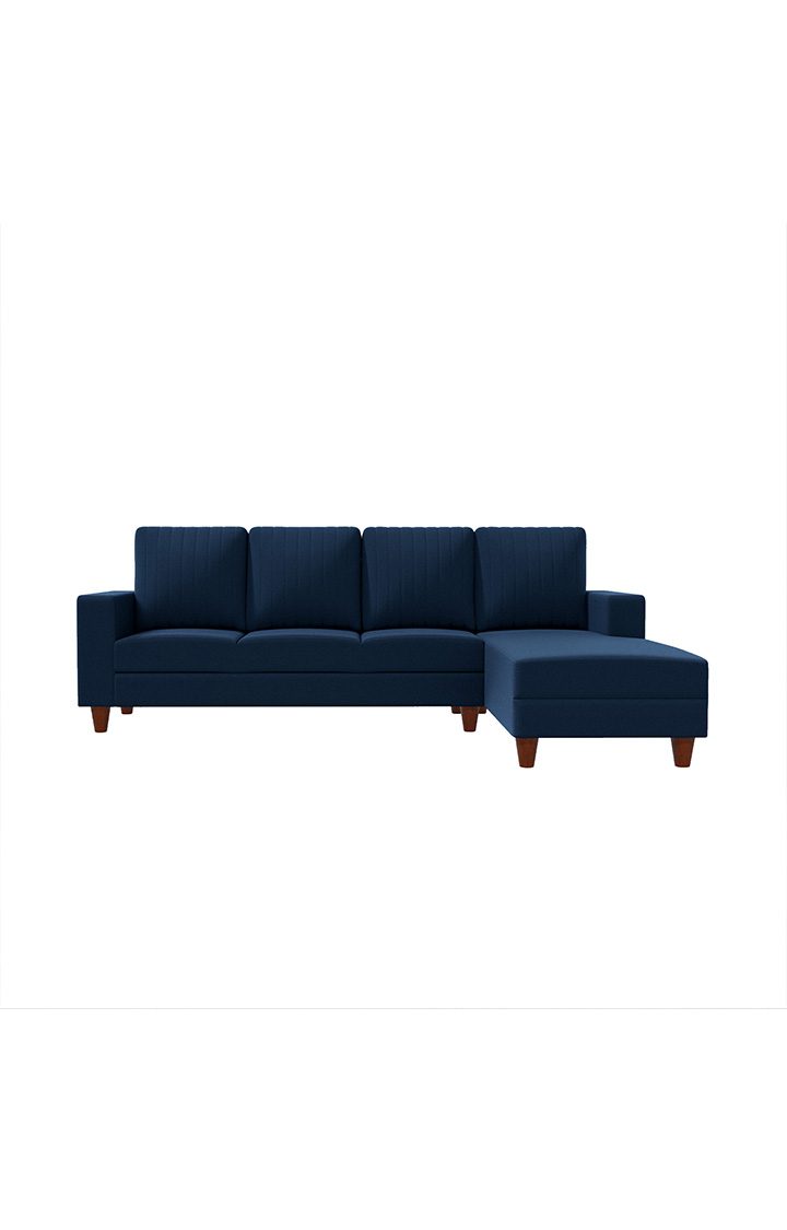 neudot Roman LHS Sectional Sofa for Living Room |6 Person Sofa|Premium Fabric with Cushioned Armrest | Solid Wood Frame|6 Seater in Cobalt Blue Color