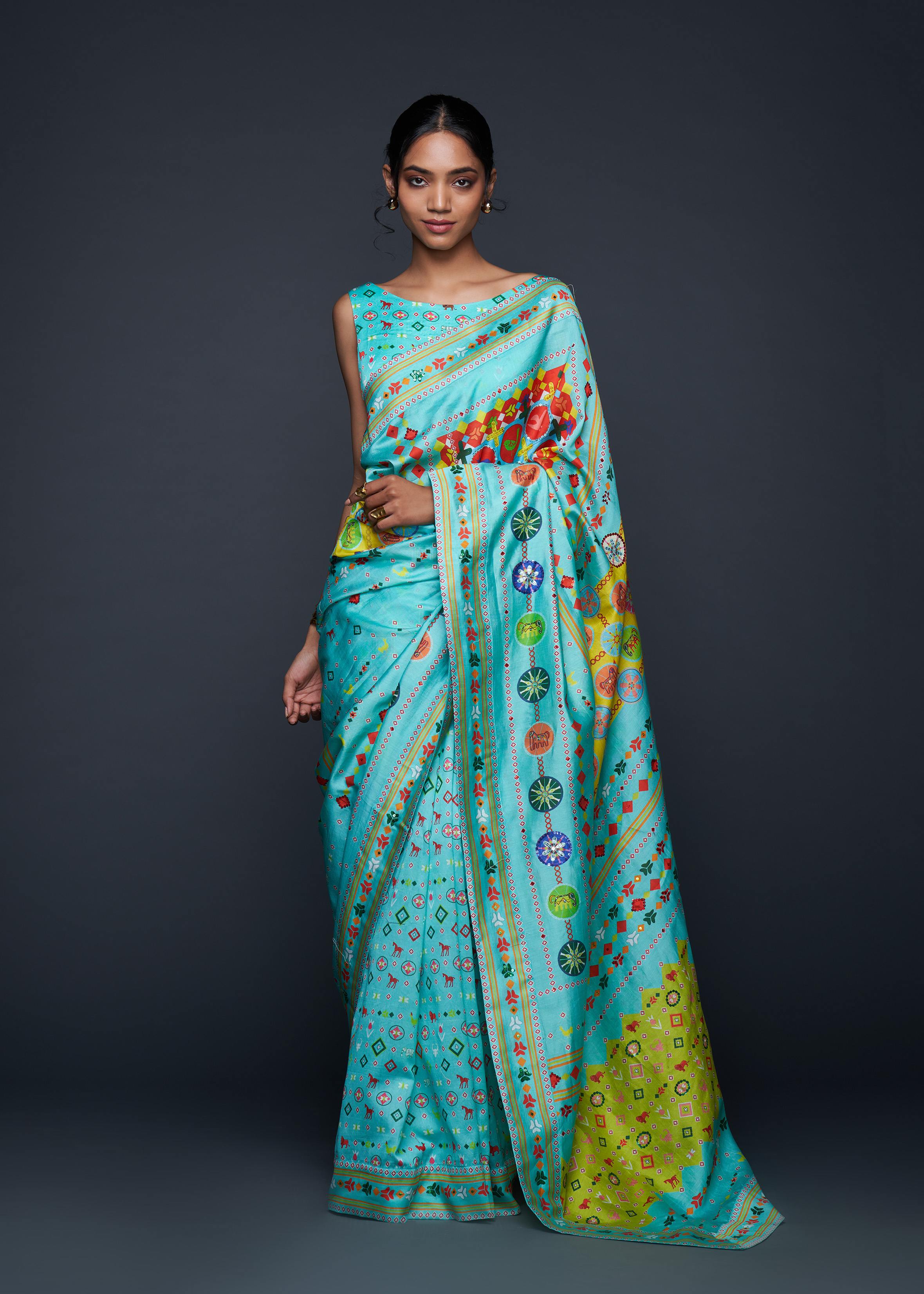 Turquoise Crop Blouse