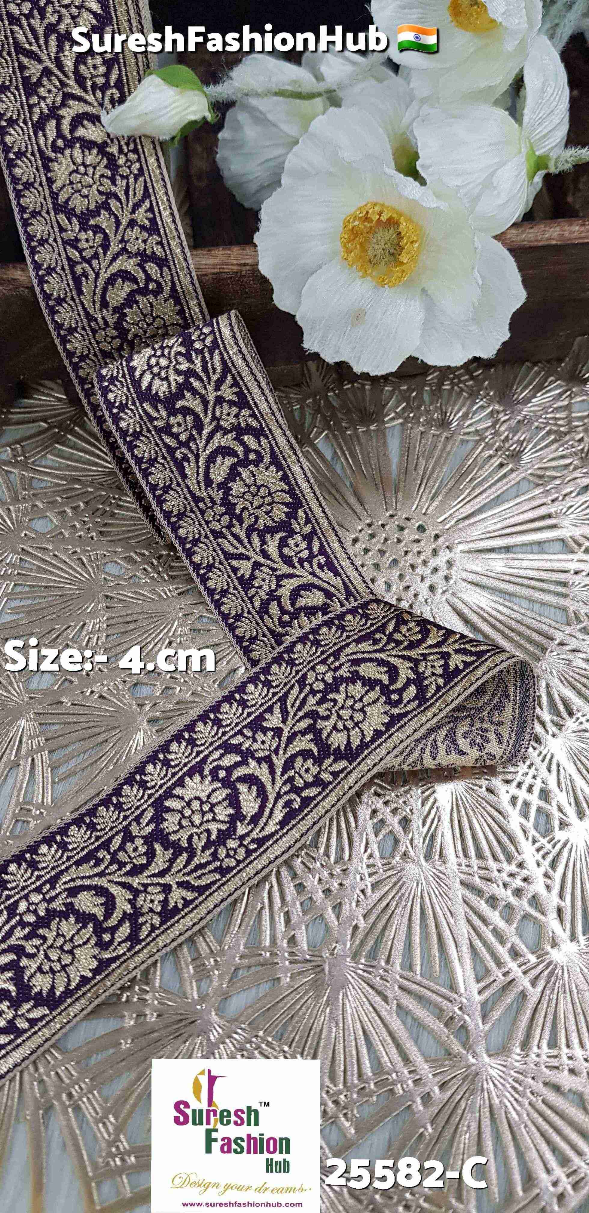 Tone-to-Tone Floral Banarasi Lace