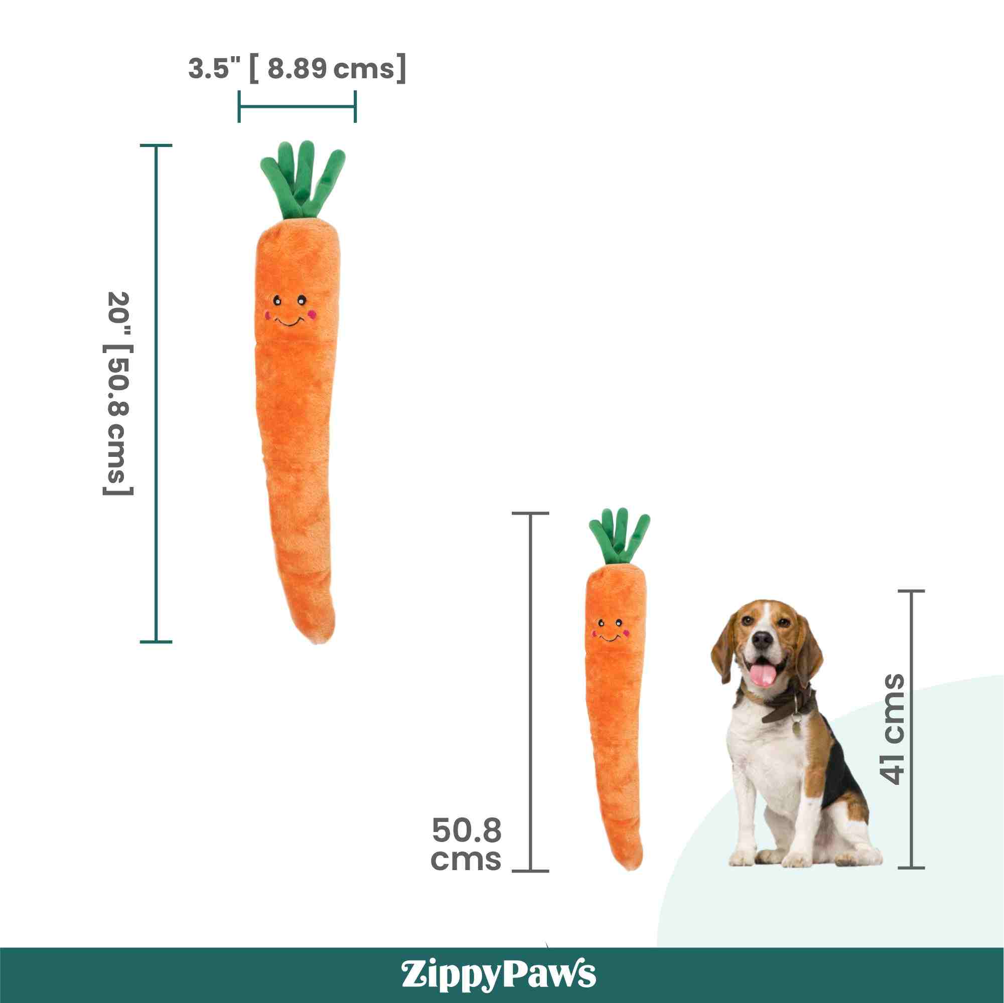 ZippyPaws Jigglerz Carrot Dog Toys
