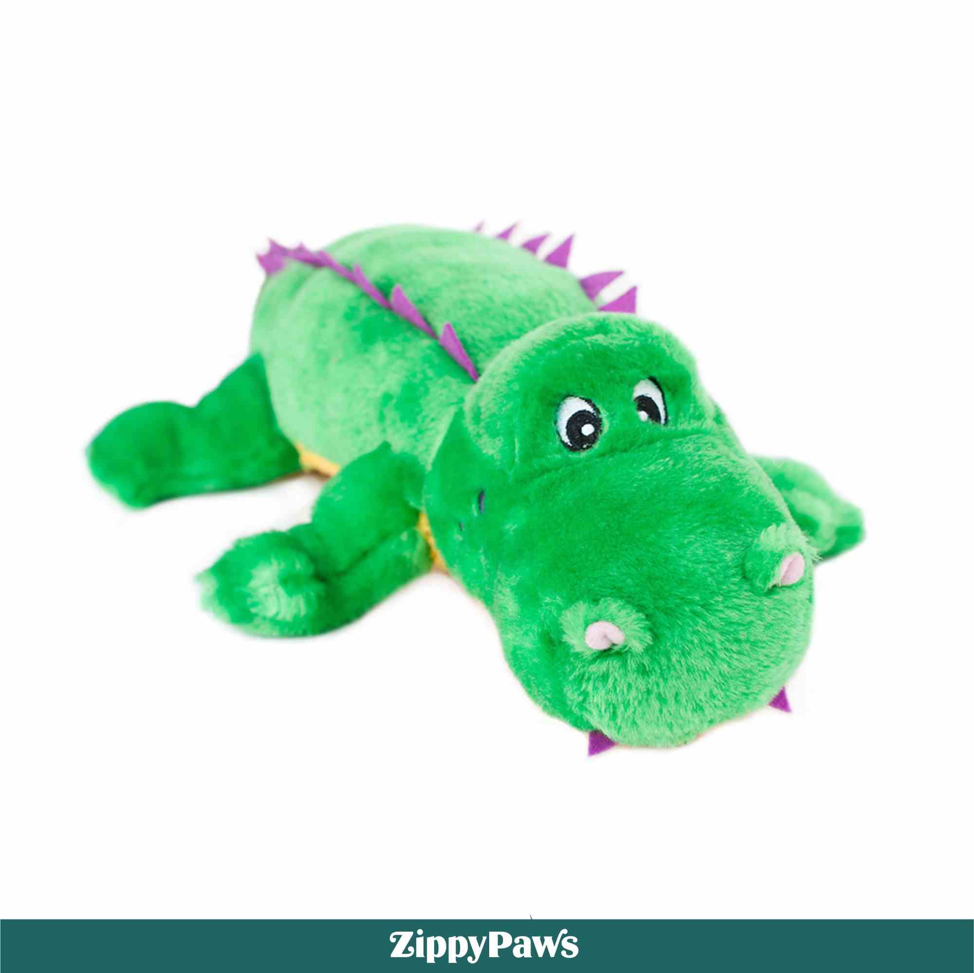 ZippyPaws Grunterz Alvin the Alligator Dog Toy (Green)