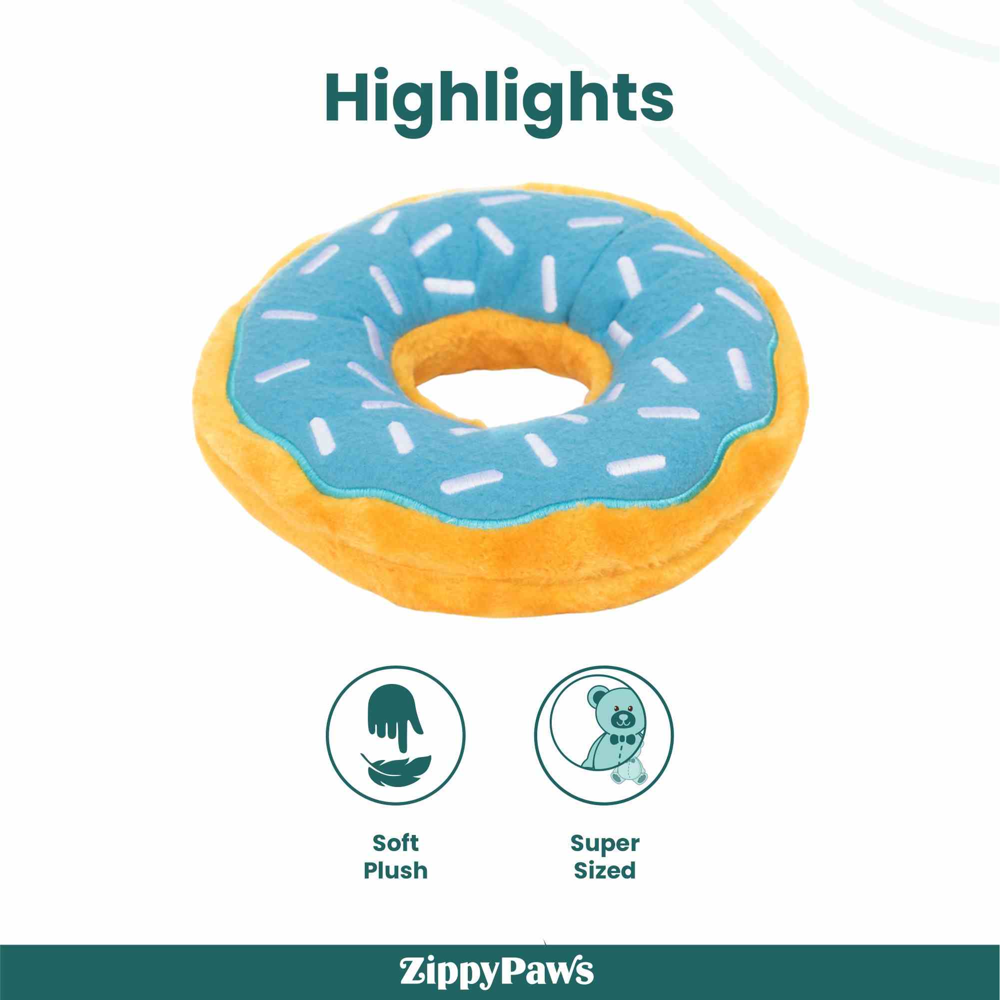 ZippyPaws Jumbo Donutz Toy for Dogs - Blueberry
