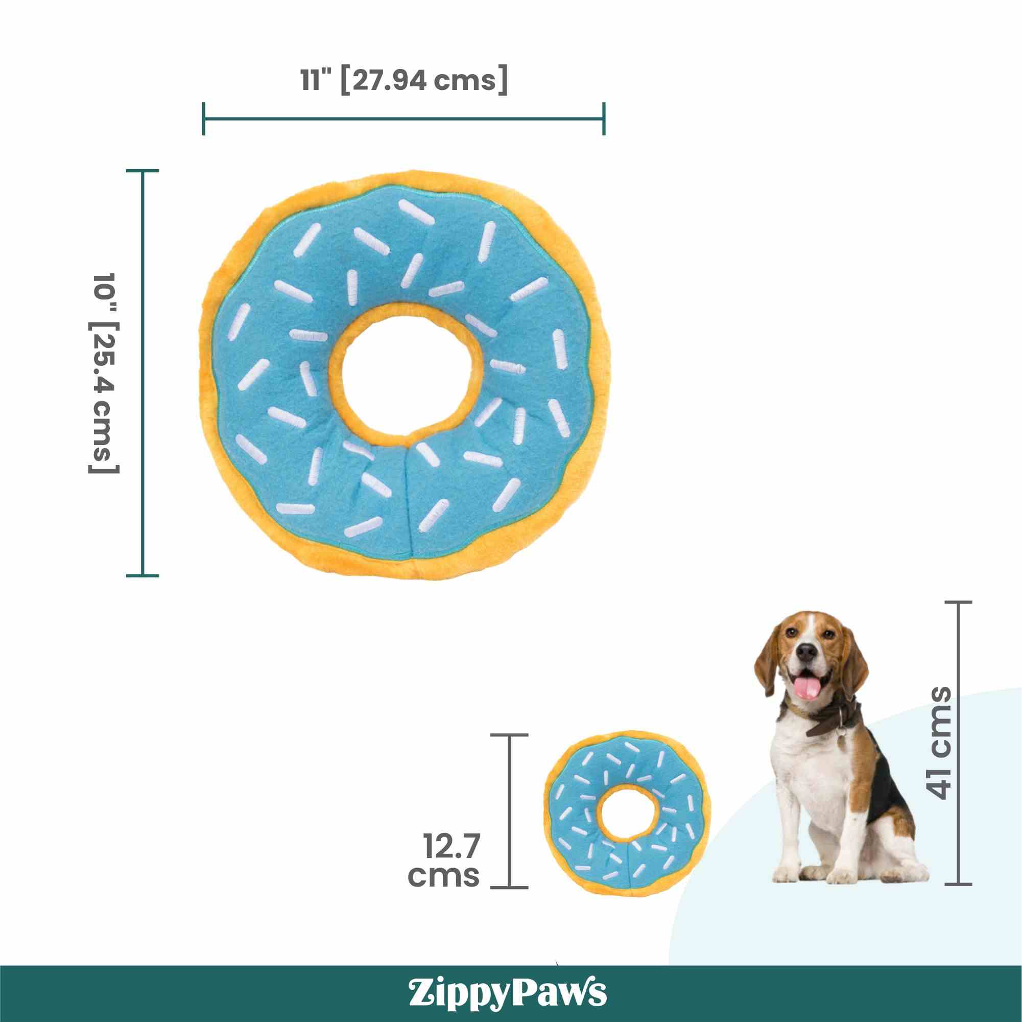 ZippyPaws Jumbo Donutz Toy for Dogs - Blueberry