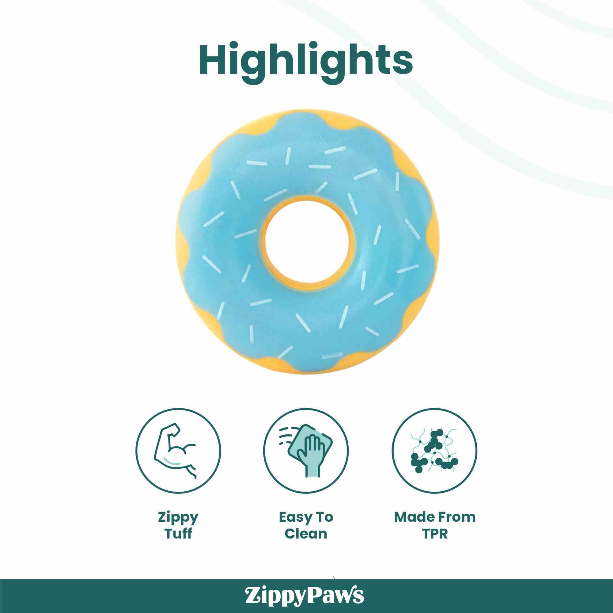 ZippyPaws ZippyTuff Donutz Squeaker Dog Toys - Blueberry