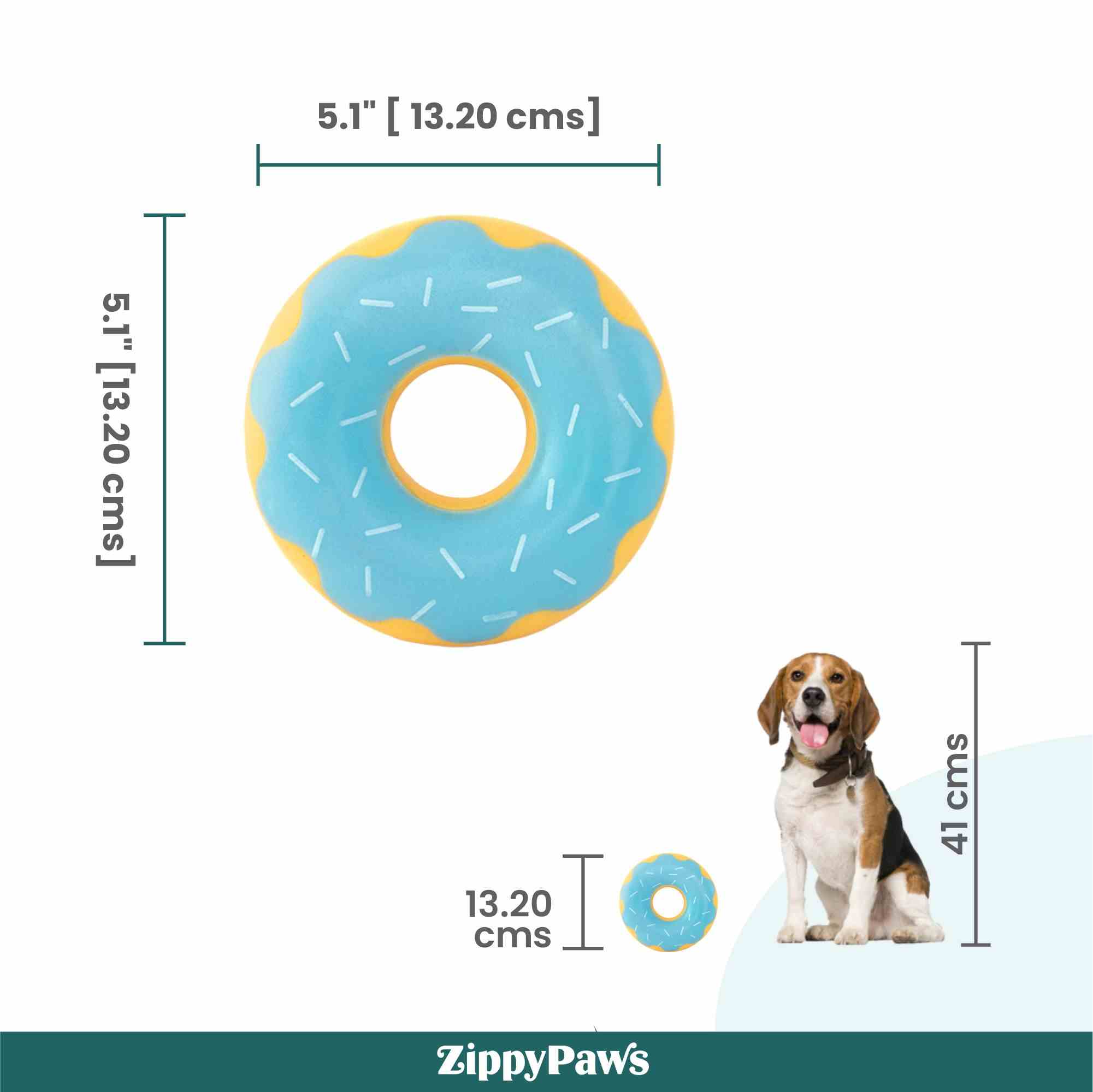 ZippyPaws ZippyTuff Donutz Squeaker Dog Toys - Blueberry