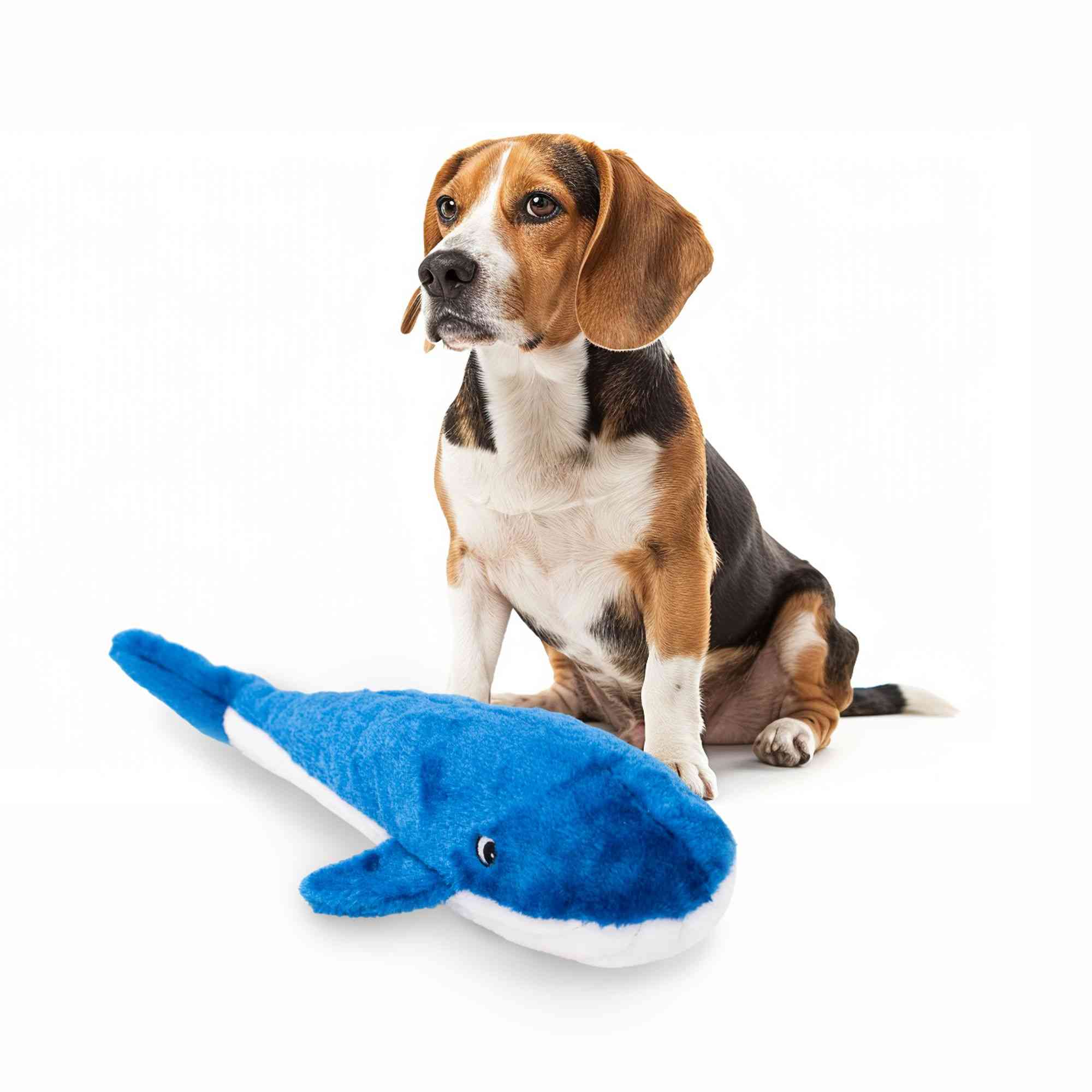 ZippyPaws Jigglerz Whale Dog Toys Blue