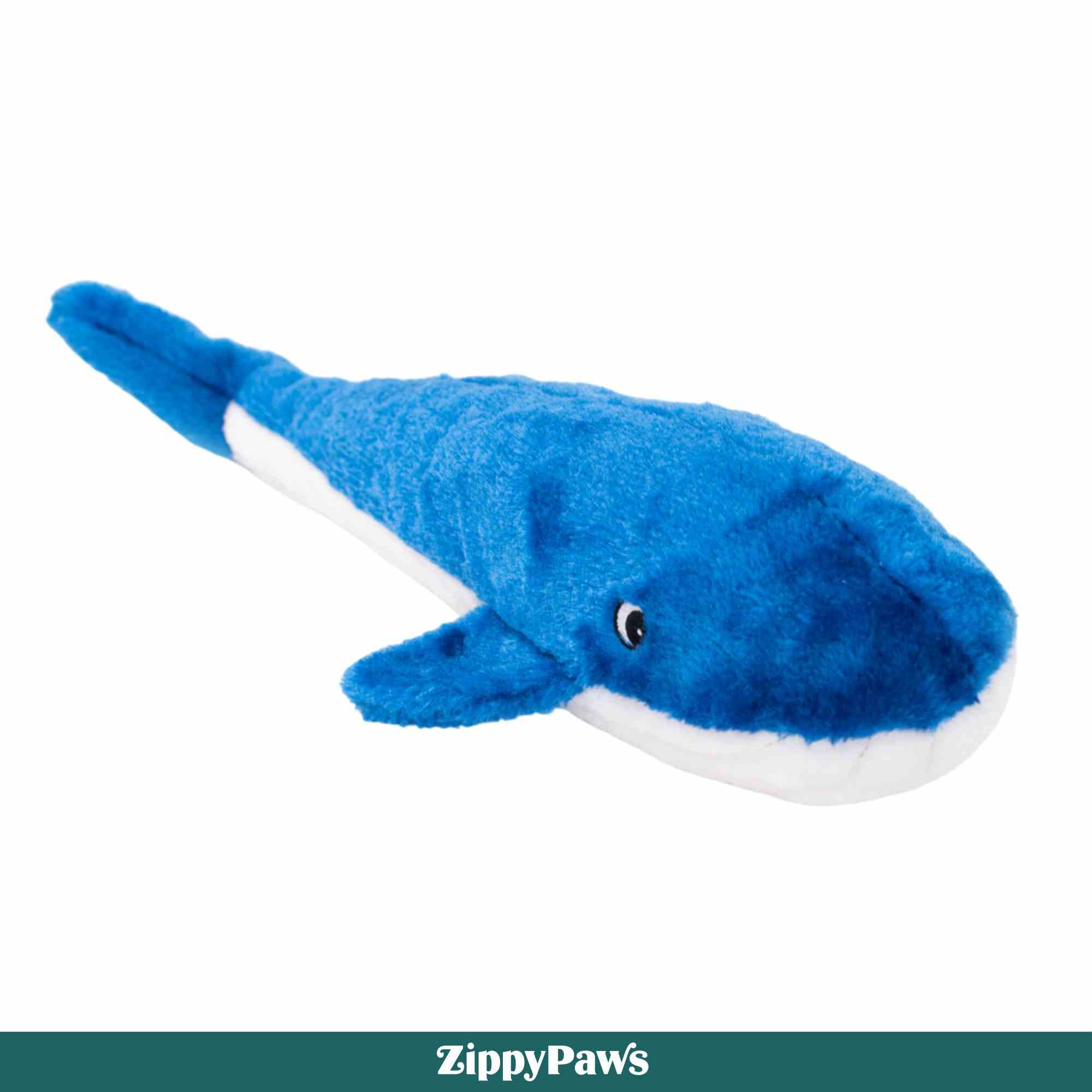 ZippyPaws Jigglerz Whale Dog Toys Blue