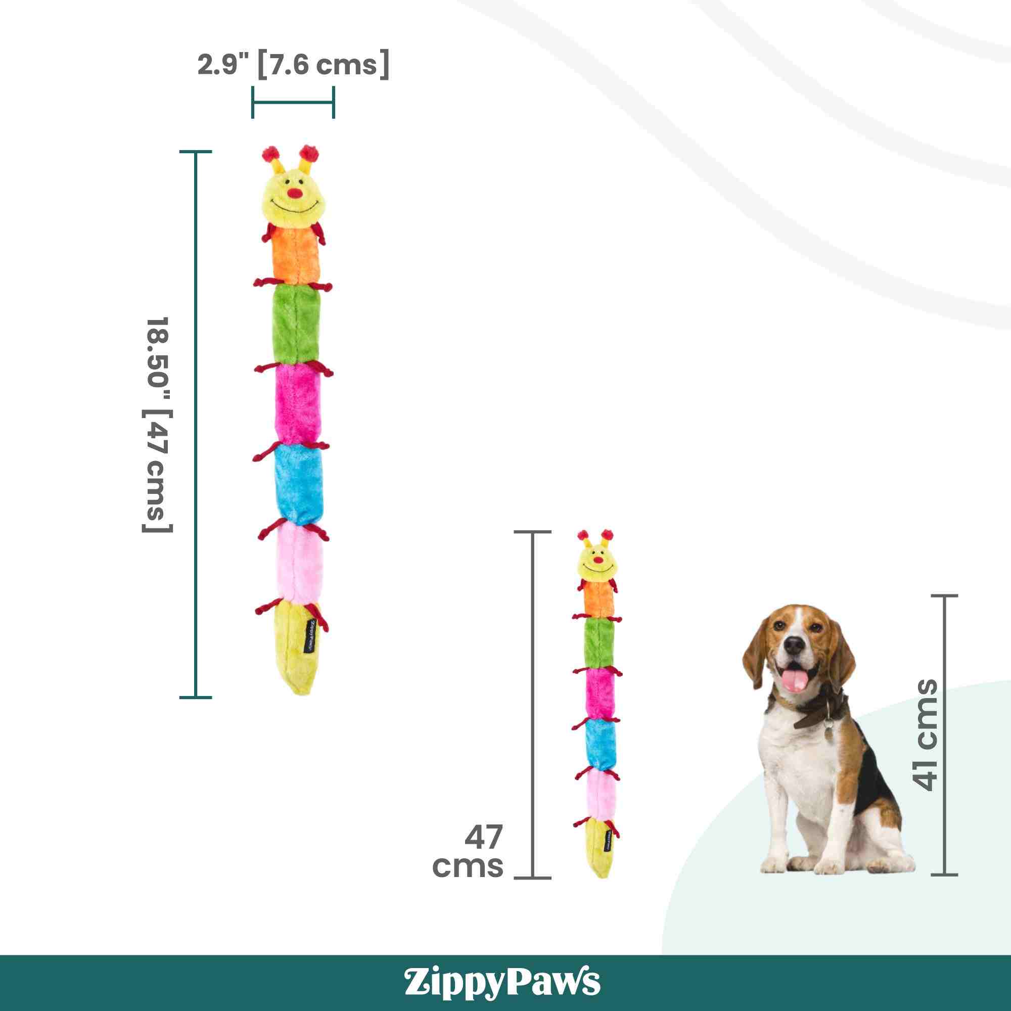 ZippyPaws Zippy Caterpillar Dog Toys - Large