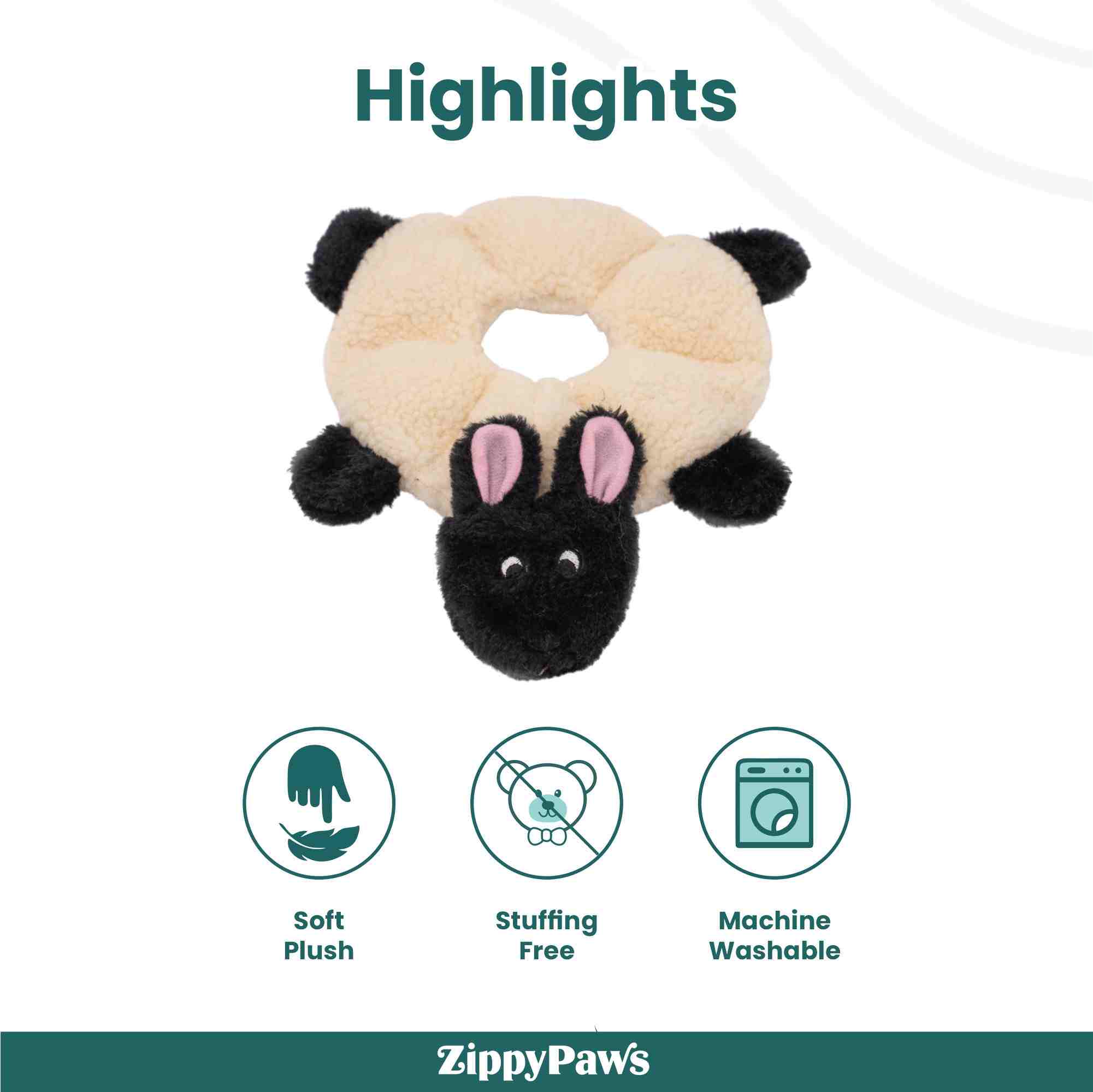 Zippypaws Loopy Sheep Dog Toy