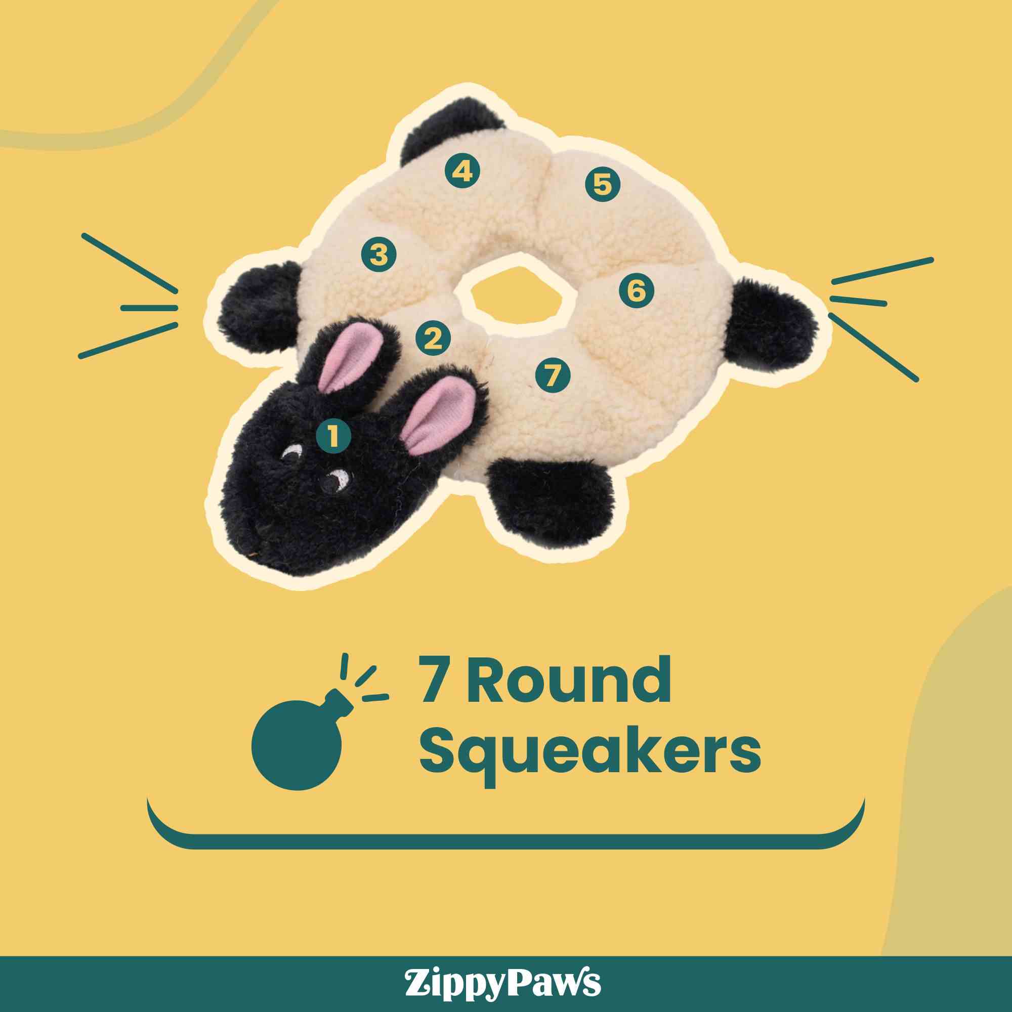 Zippypaws Loopy Sheep Dog Toy