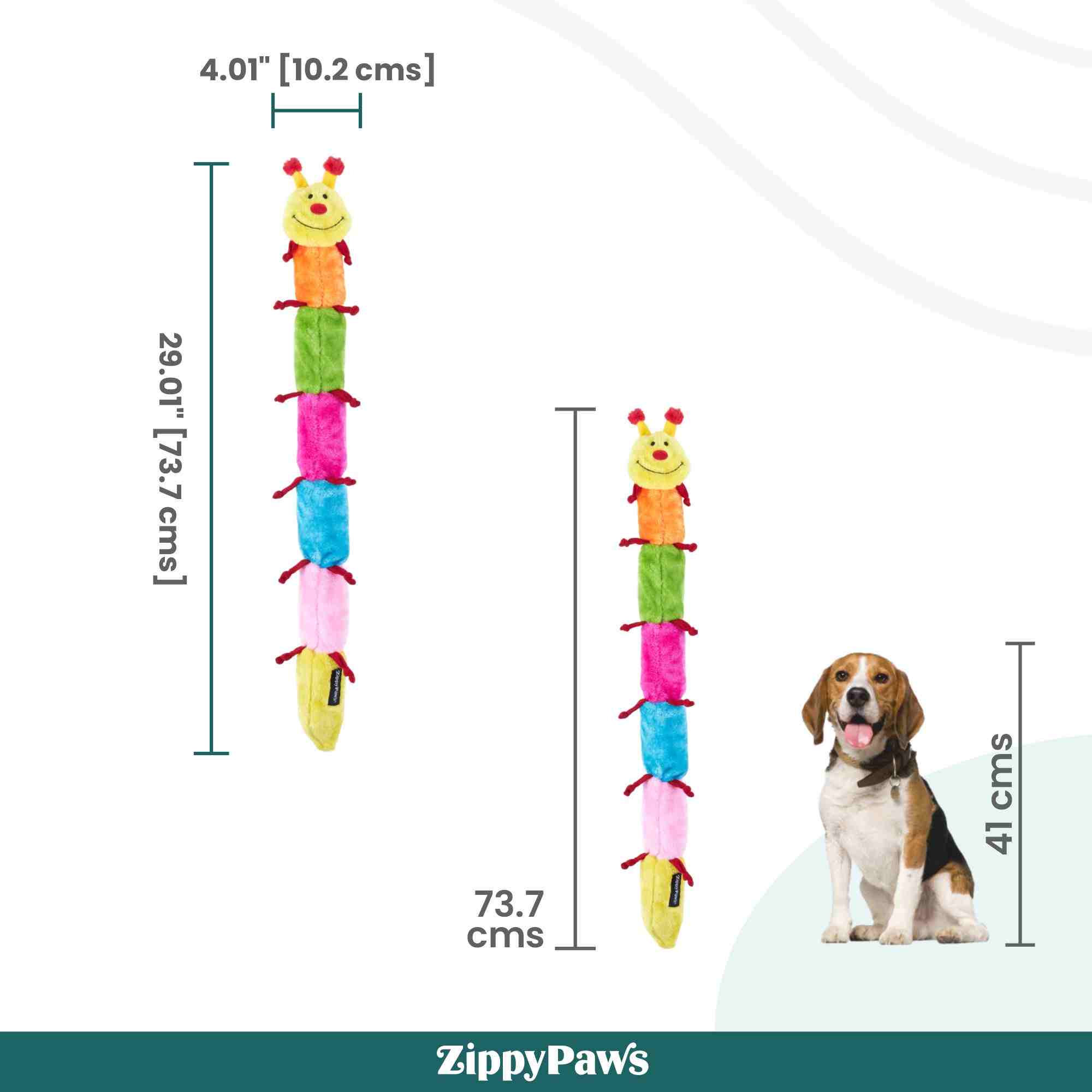 ZippyPaws Caterpillar Deluxe with 6 Blaster Squeakers Dog Toys