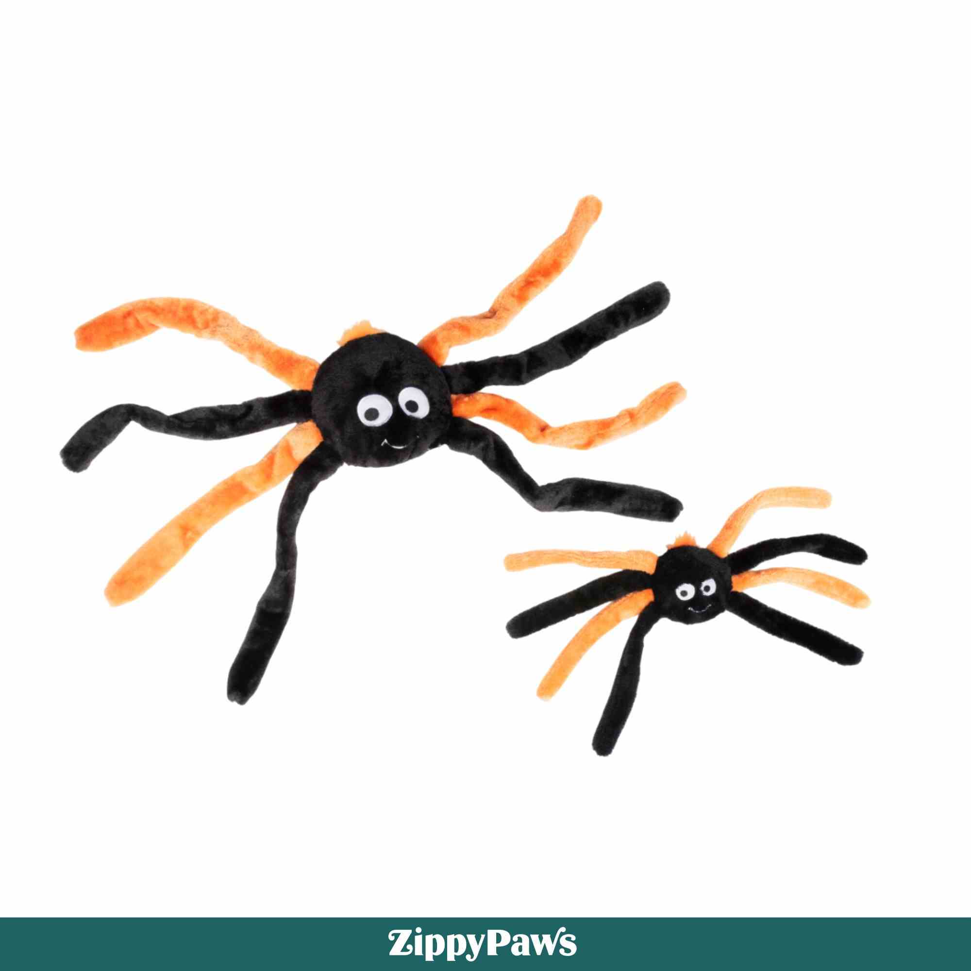 ZippyPaws Halloween Grunterz Spider Dog Toys (Orange)