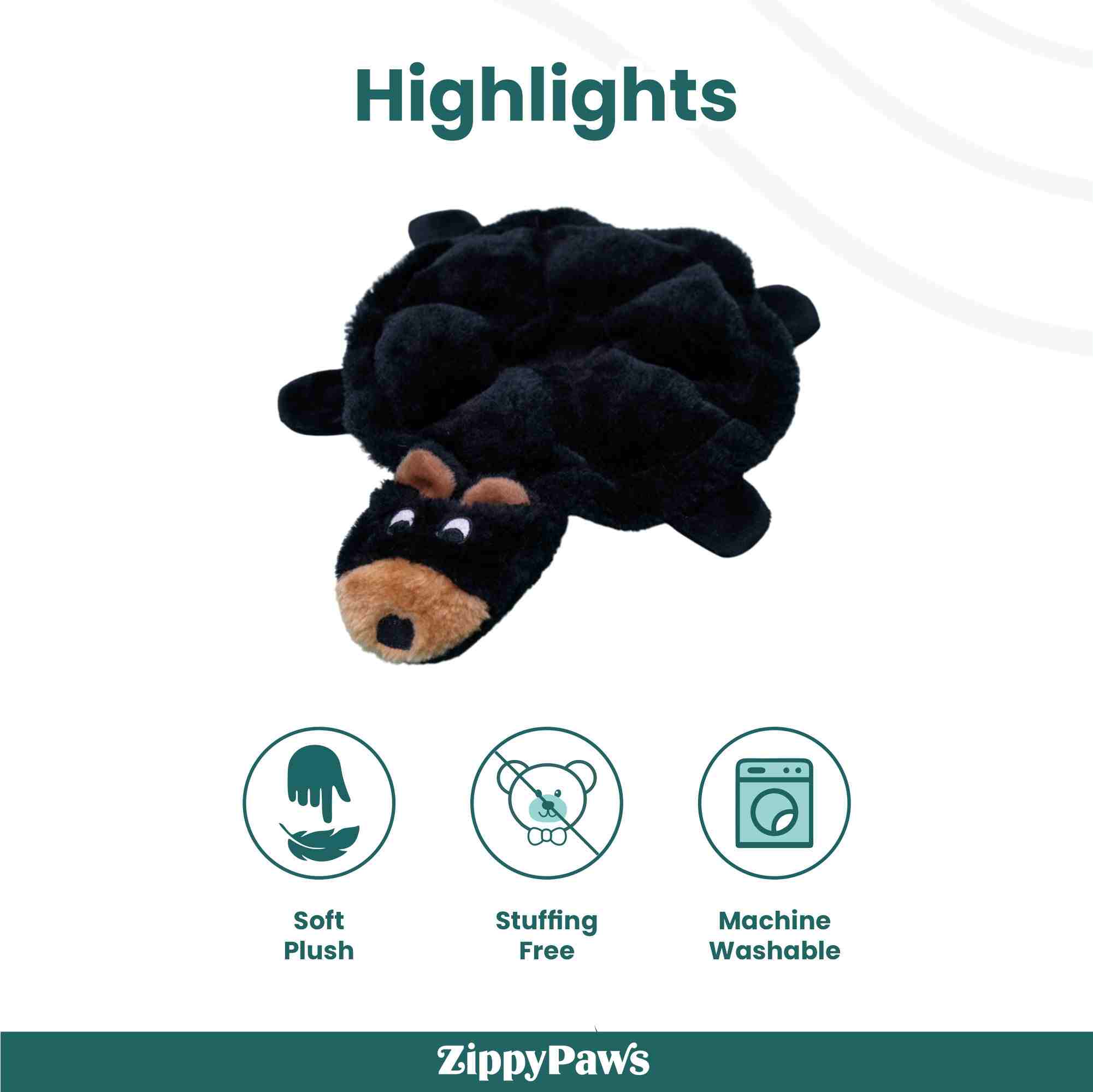ZippyPaws Squeakie Crawler Bubba the Bear Toy for Dogs