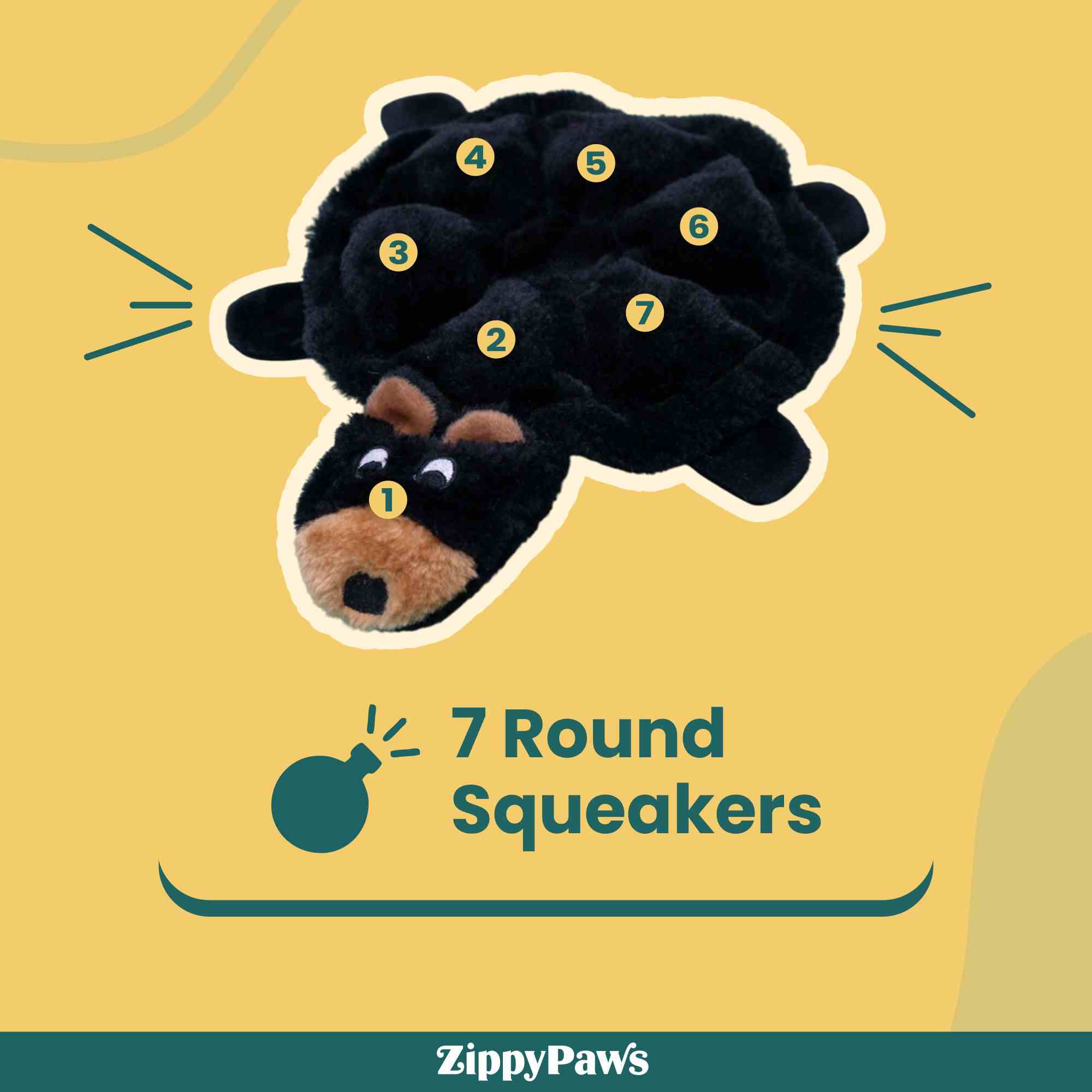 ZippyPaws Squeakie Crawler Bubba the Bear Toy for Dogs