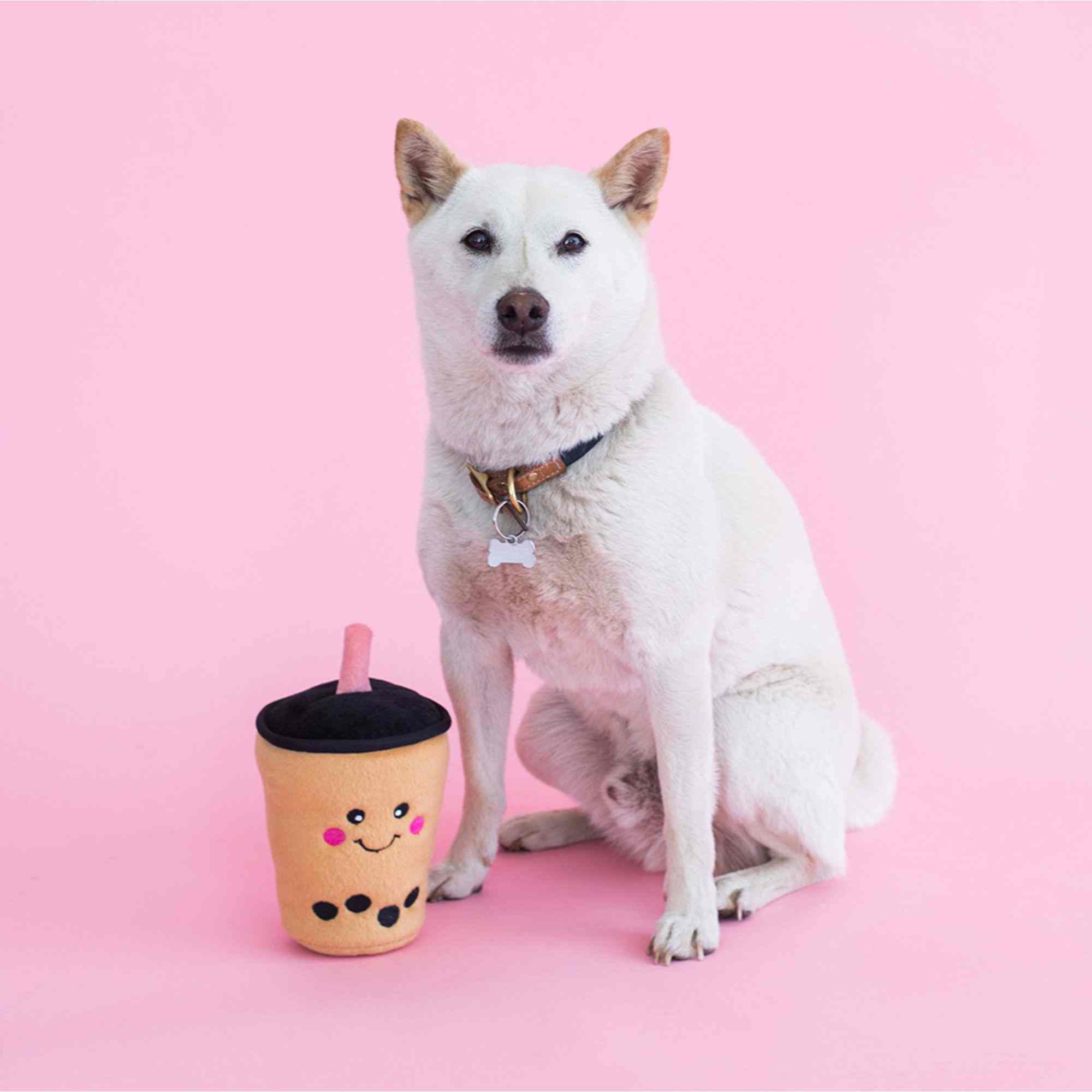 ZippyPaws NomNomz Boba Milk Tea Plush Toy for Dogs
