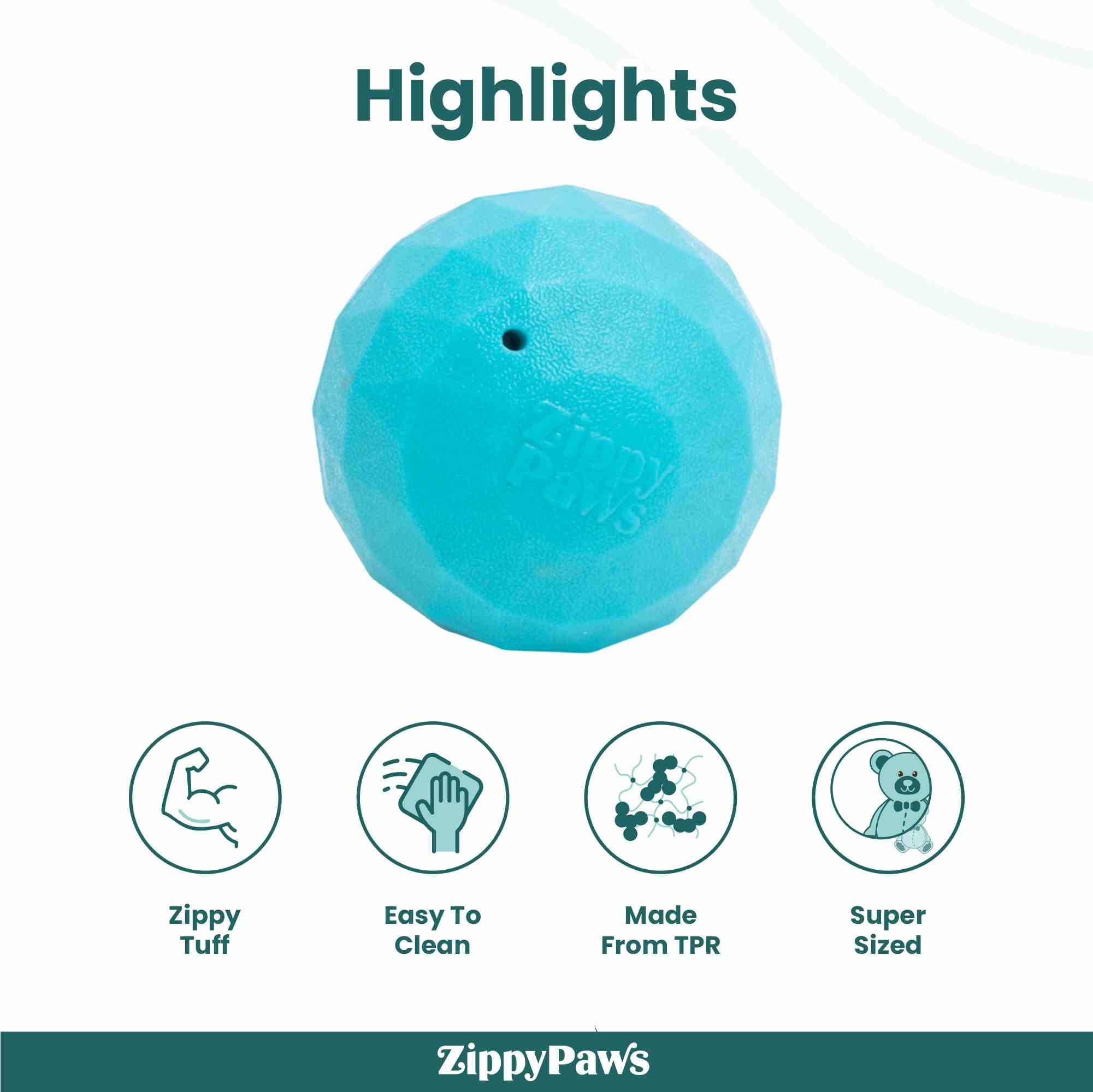 ZippyPaws Tuff Waggle Babble Ball Dog Toys - Jumbo